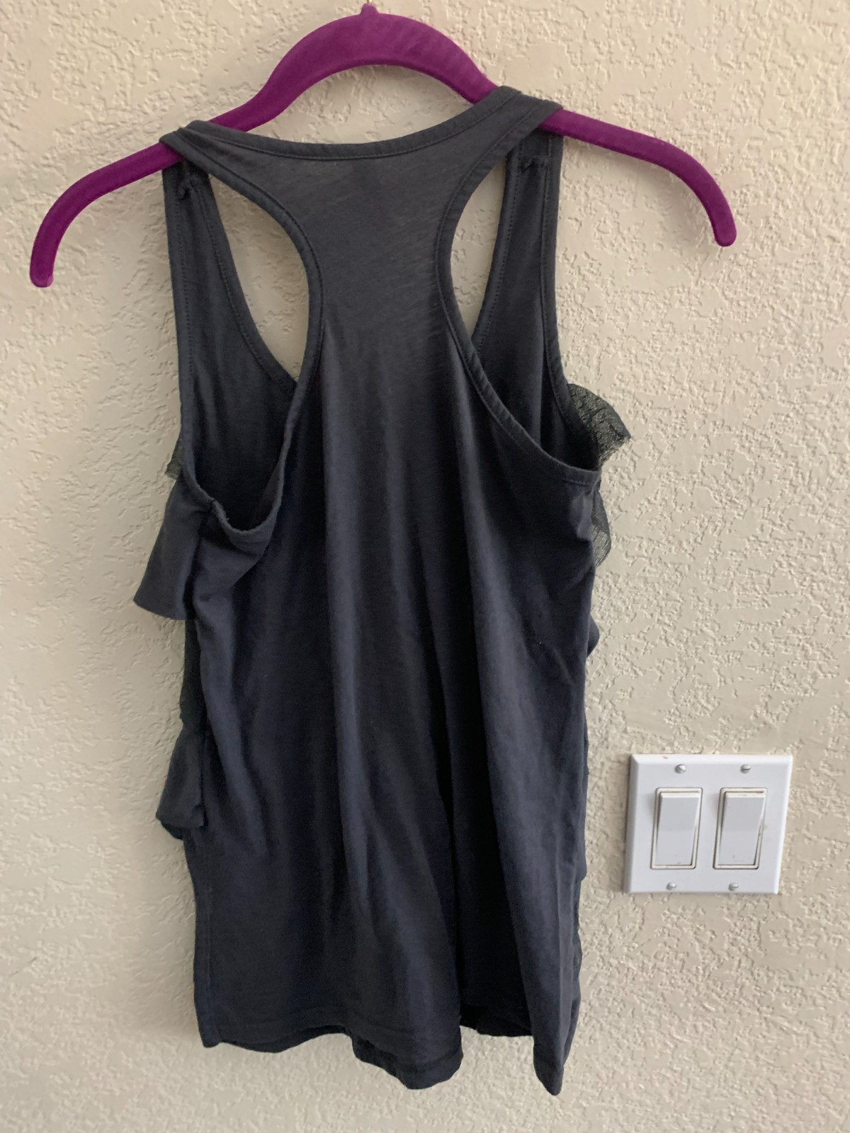 Color Story Gray Ruffled Tank Size M