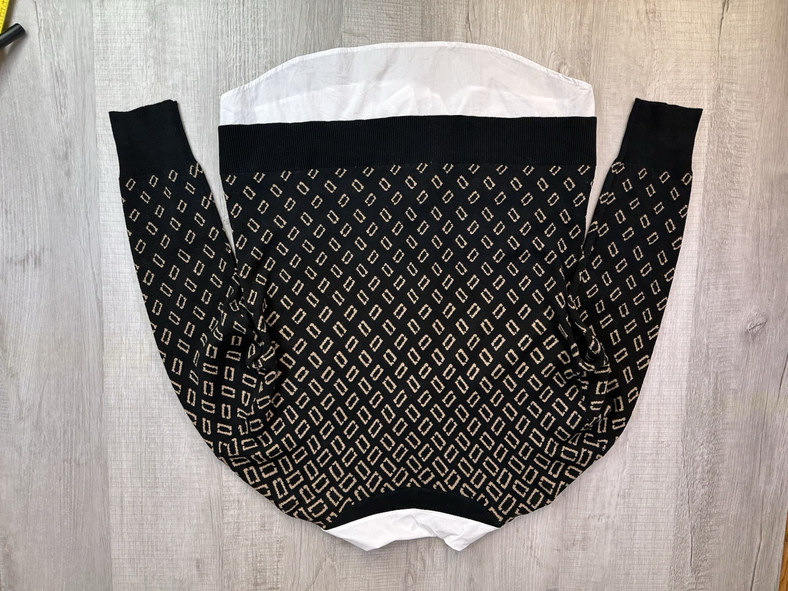 Anne Klein Top Collared Shirt/ Sweater Combo 1 Piece Attached Women’s Size XL