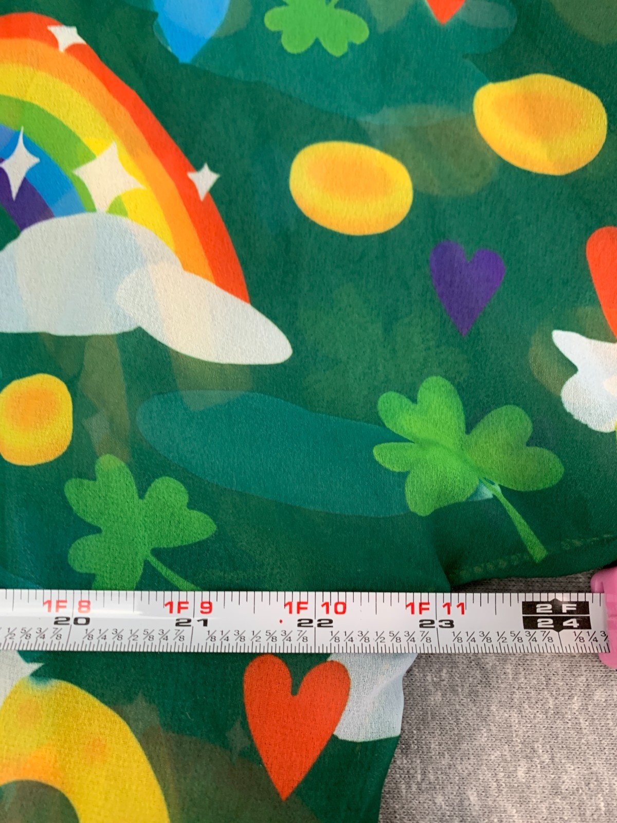 St. Patricks Kimono Topper Womens L Green Luck Rainbows Artsy Soft Loose