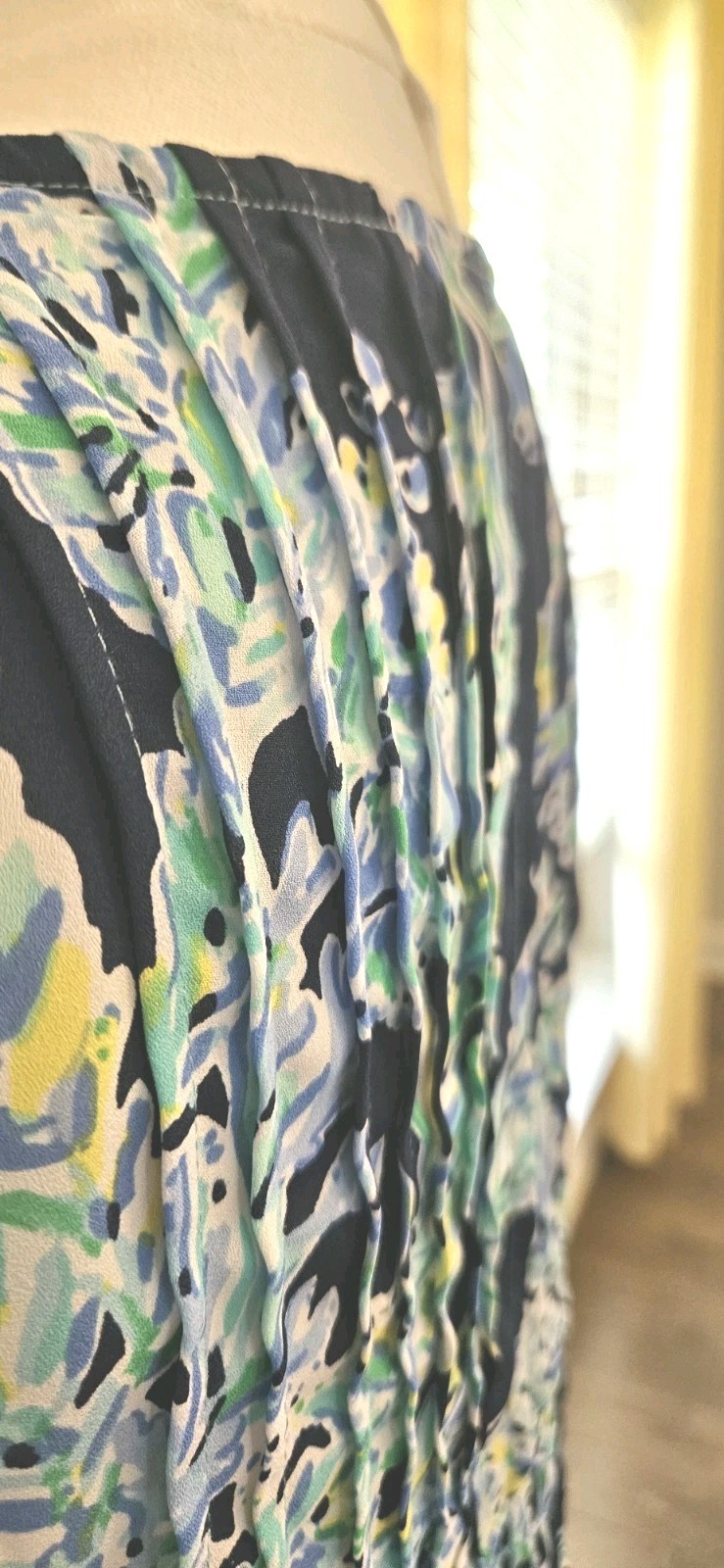 Lilly Pulitzer Marilina Tunic Top Womens S Blue Floral Tunic Blouse Tassel Tie