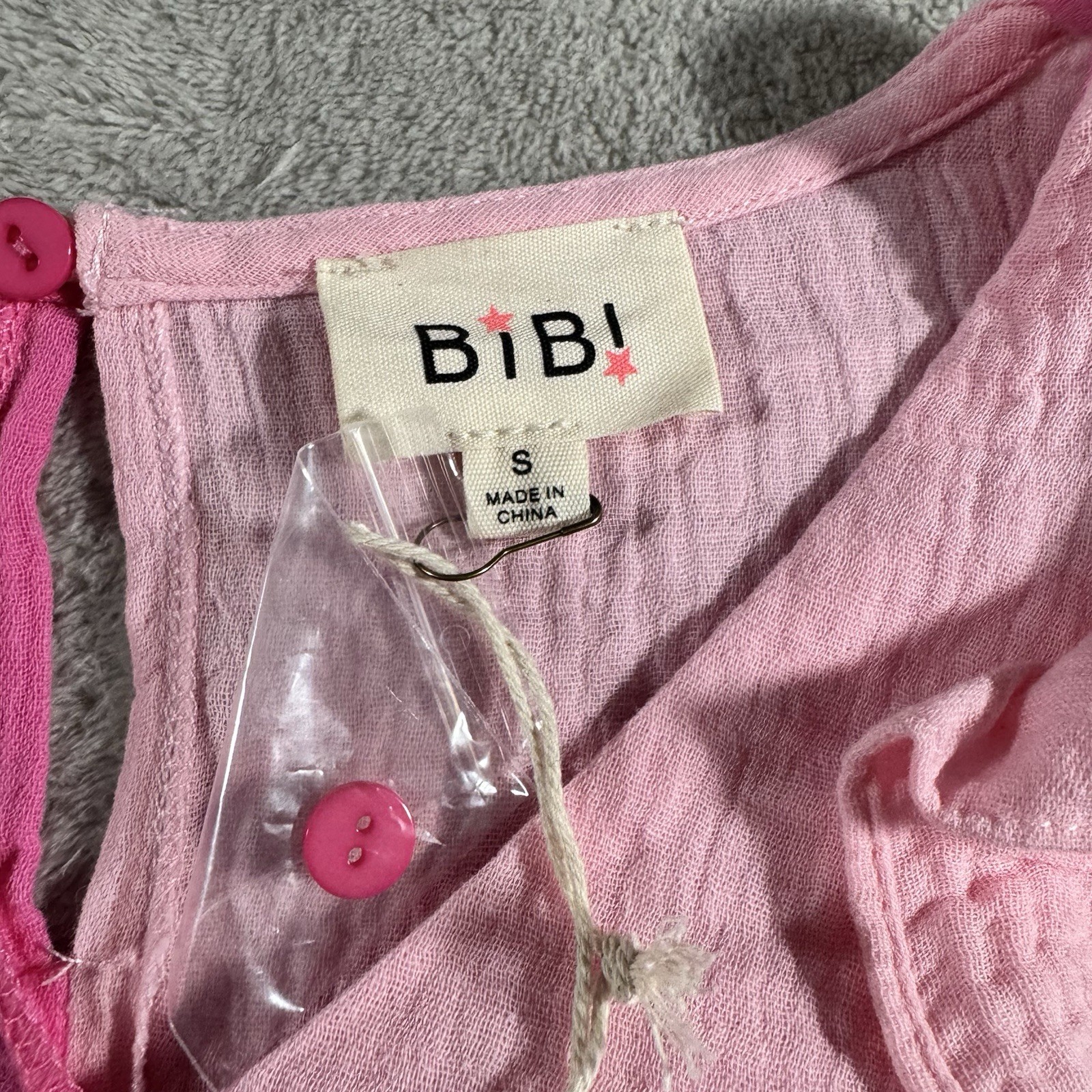 Bibi Womens Blouse Size S New Pink