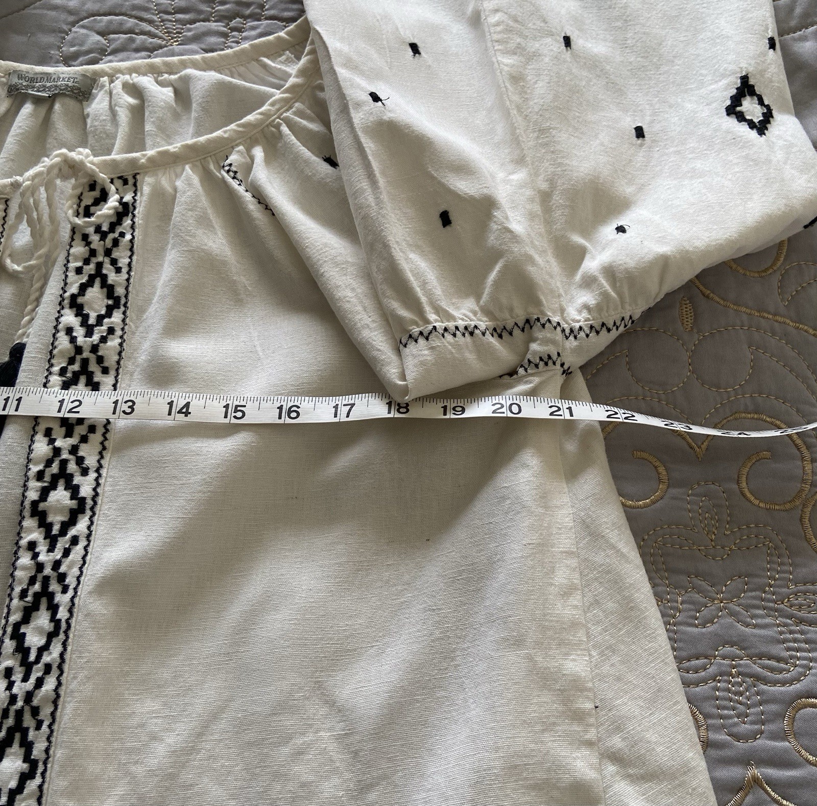 Women’s Cotton – Linen Boho Open Front Top Made in India (World Market) S/M