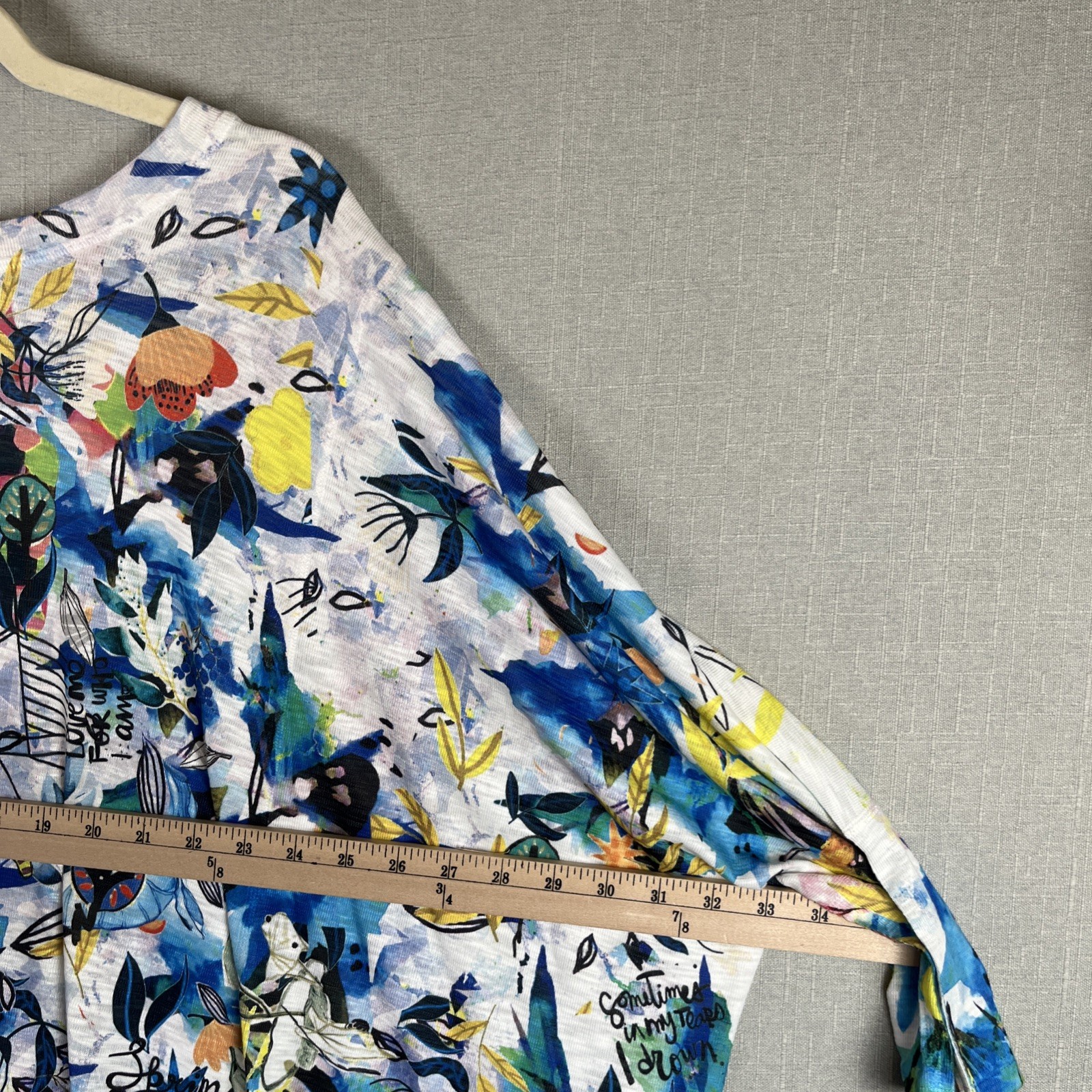 Inoah Womens One Size Large XL 1X 2X Abstract Boho Artsy Tunic Top Oversized NEW