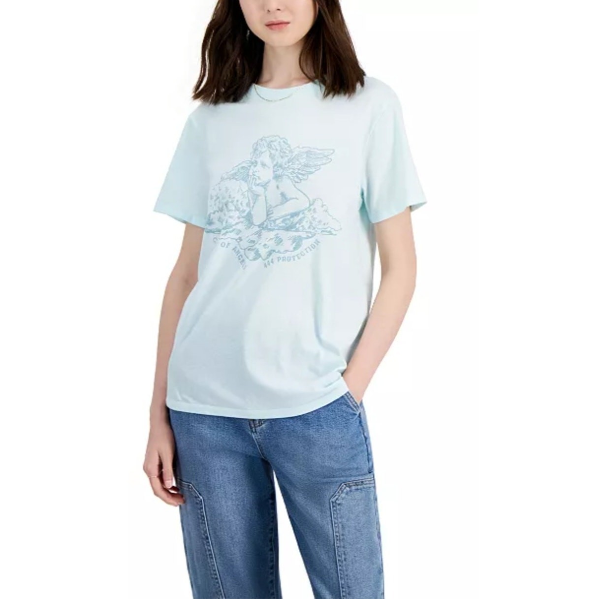 NWT Grayson Thread Graphic Tee Cherub Angel 444 Size Large Crewneck Green