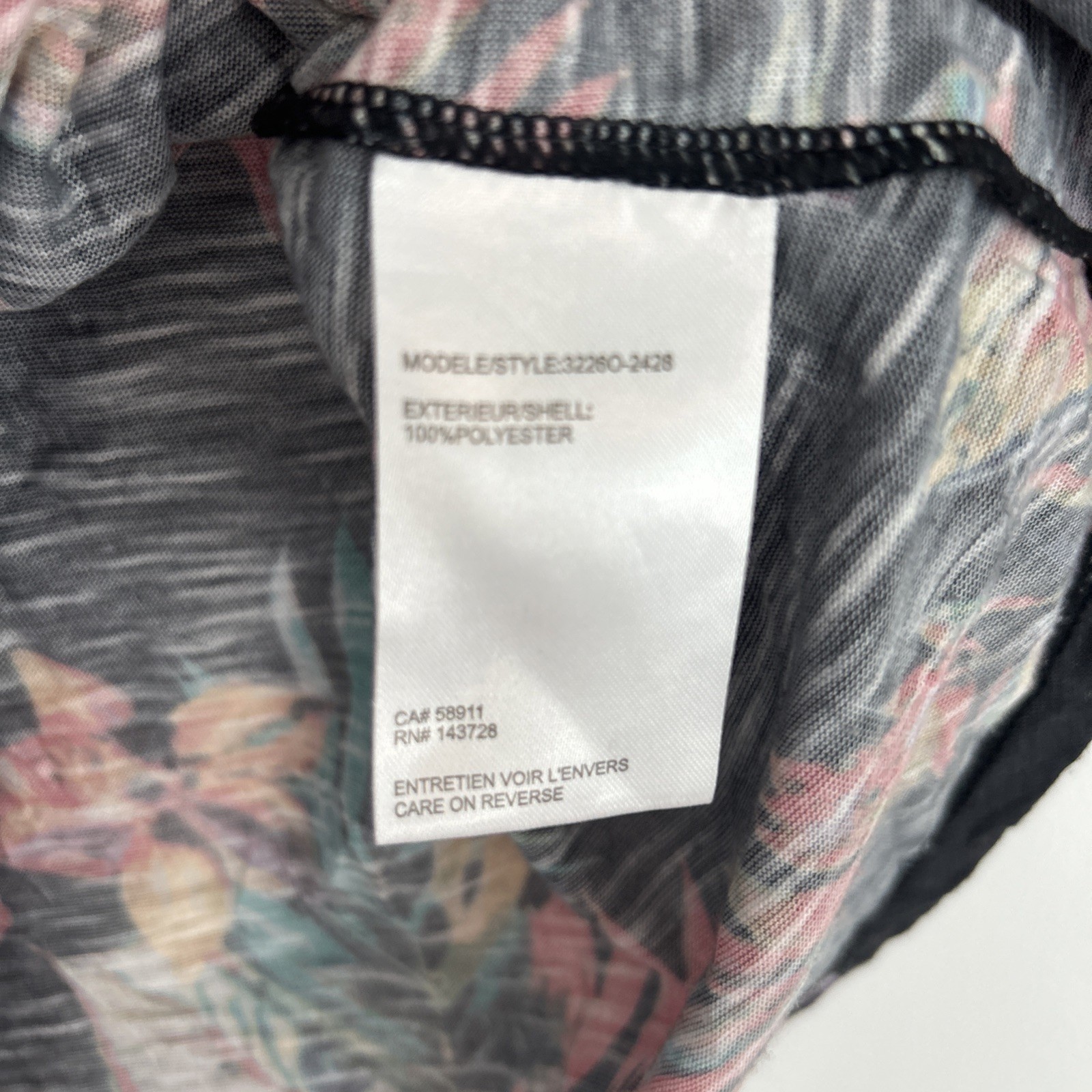 Tribal Women’s Medium 3/4 Puff Sleeve Black Floral Multicolor Pullover Comfy￼