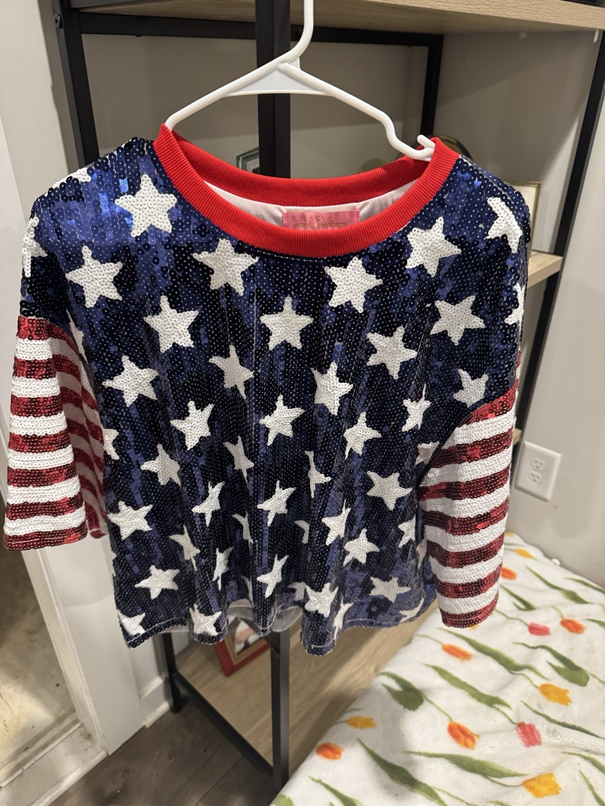 Simply Southern Women’s Med USA Sequence Top – Veterans And 4th Of July