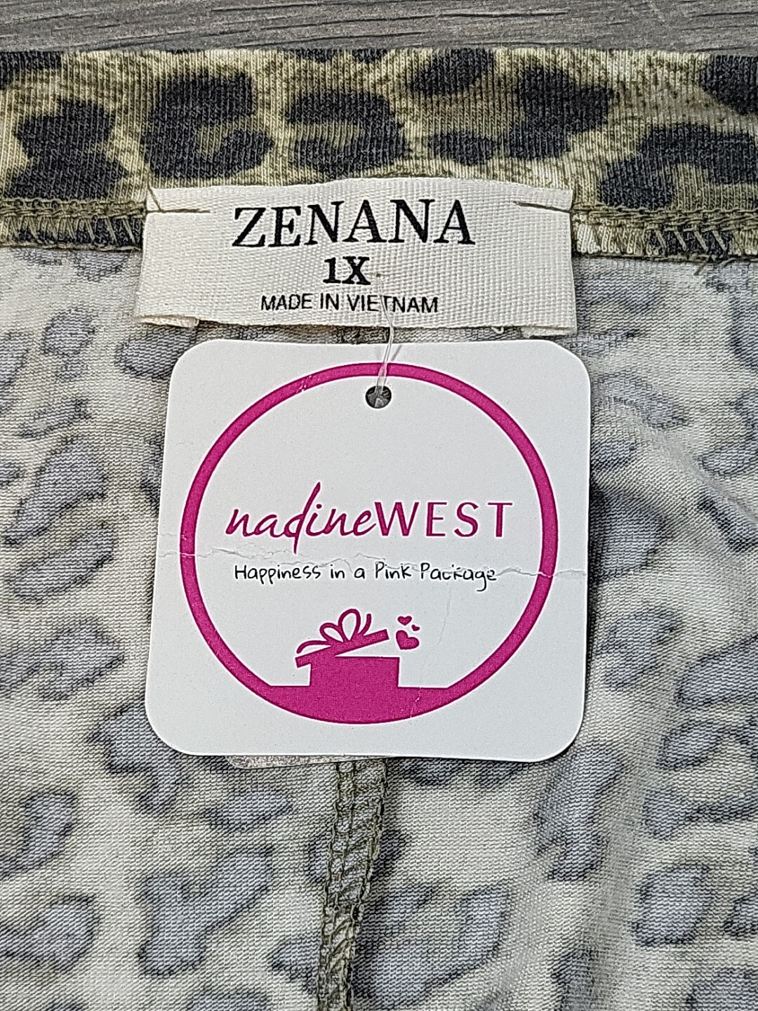 Zenana Shirt Womens Plus Size XL All Over Leopard Print Short Sleeve Easy Care
