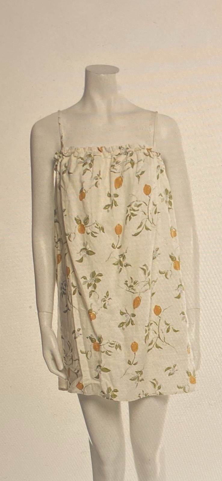 Reformation Women’s M Cream Floral Ruffle Square Necklace mini dress