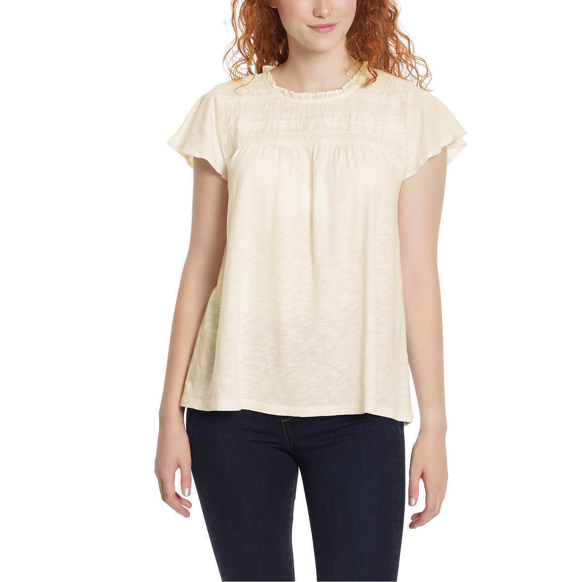 Ella Moss Ladies’ Lace Trim Knit Top *Choose Color & Size*