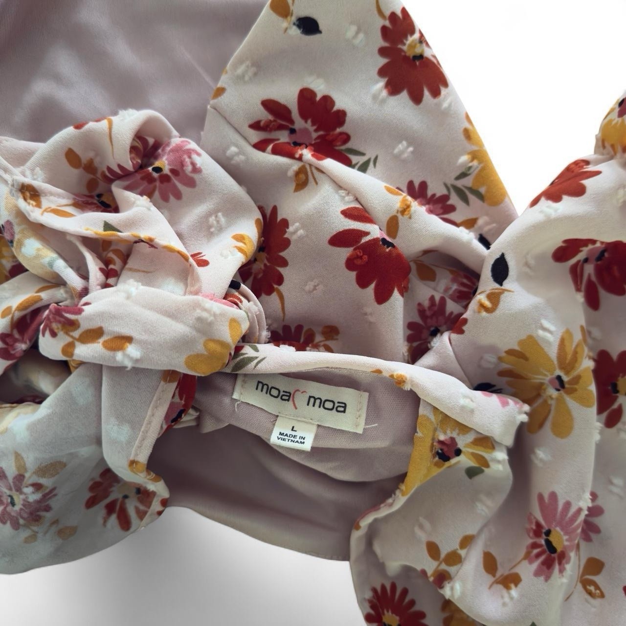 vintage floral puff sleeve crop top squareneck tie front blush pink cottagecore