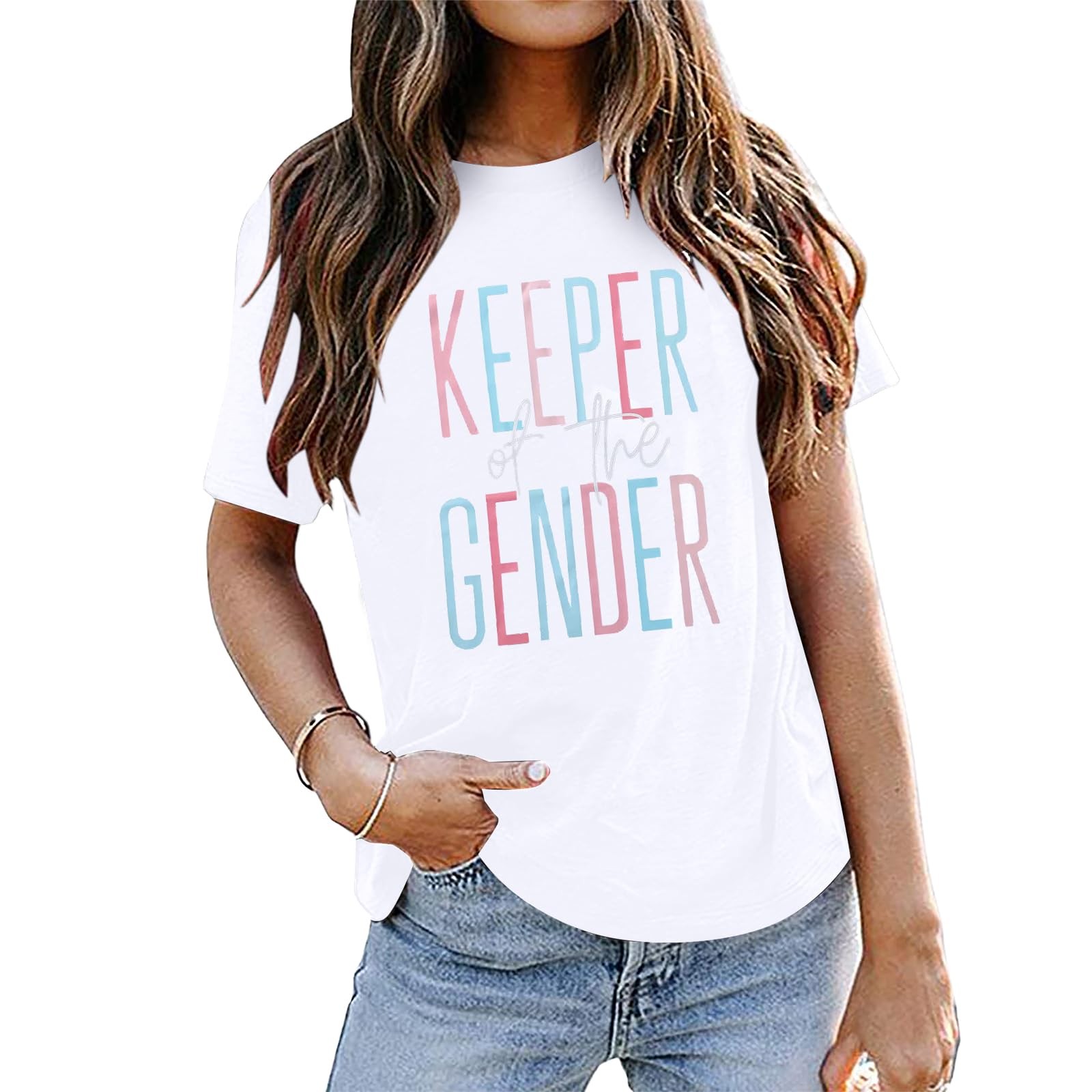 Summer Casual Short Sleeve Shirts Print Tees Tops Fit Outfits White, size XL