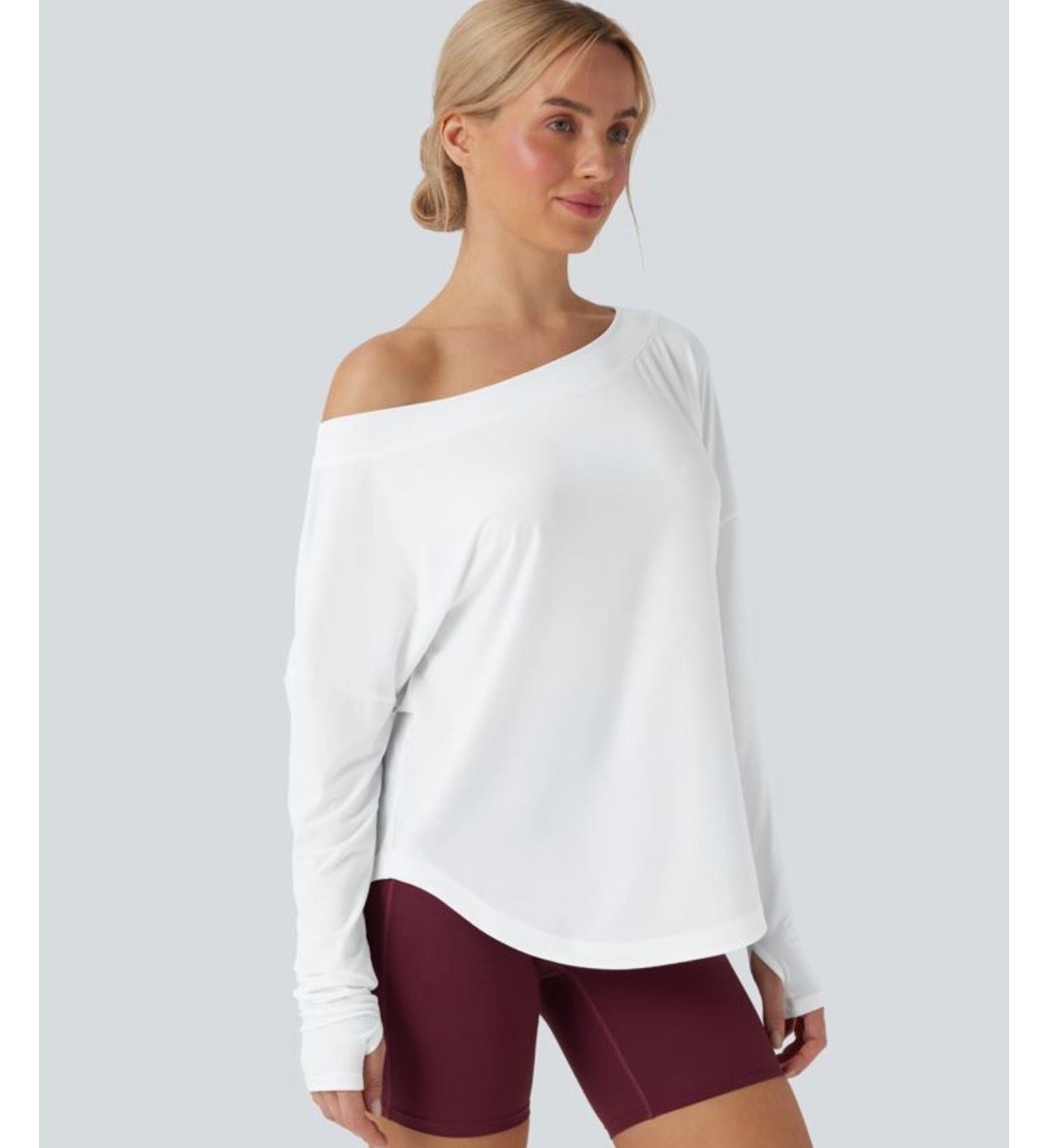 Halara Women’s One Shoulder Long Sleeve Thumb Hole Yoga top XL