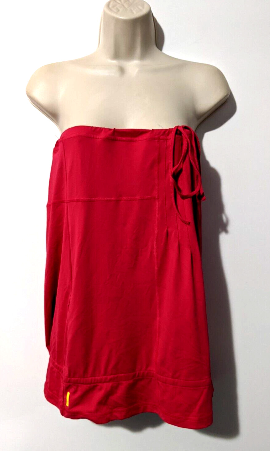 LOLE Women’s Athletic Strapless Top Sz M Hot Pink Pleated Front Tie Chest EUC
