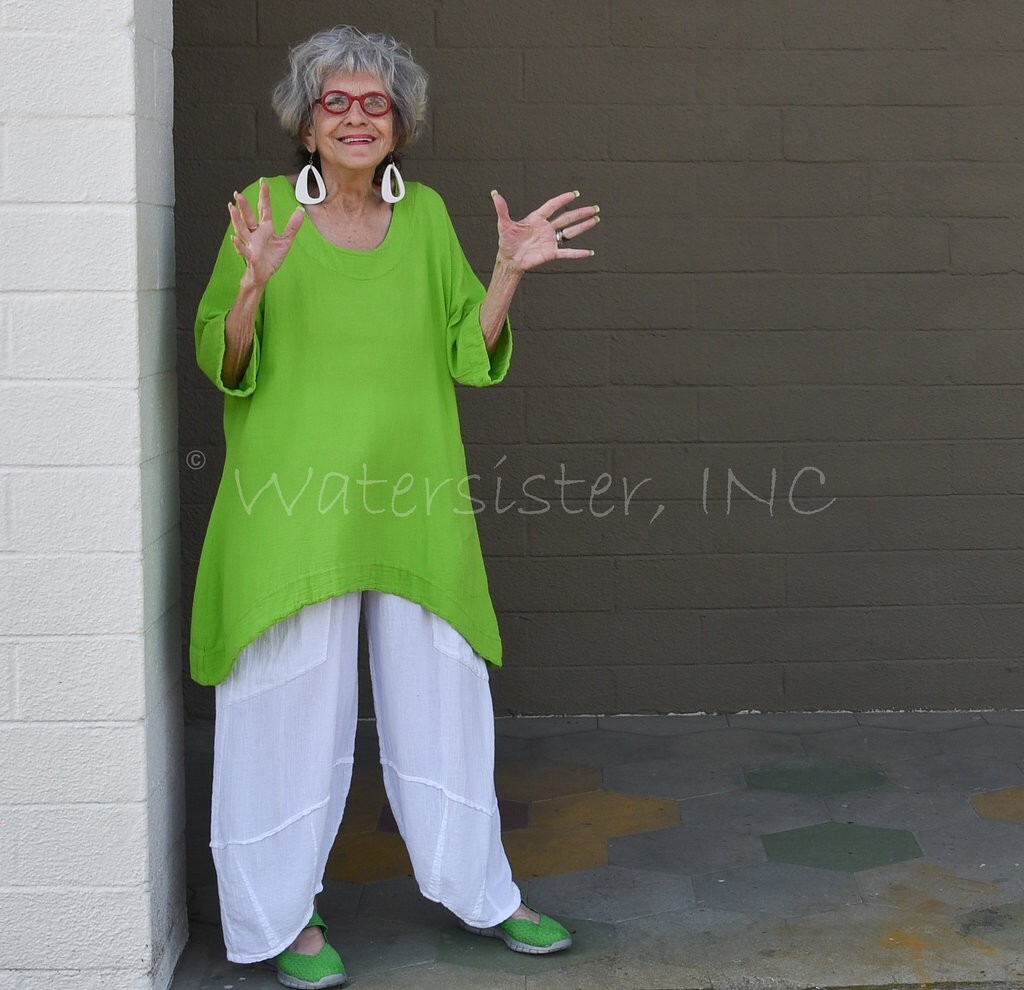 WATERSISTER Cotton Gauze SANDY Tunic Long Banded Top 1(M/L) 2(XL) oh my COLORS