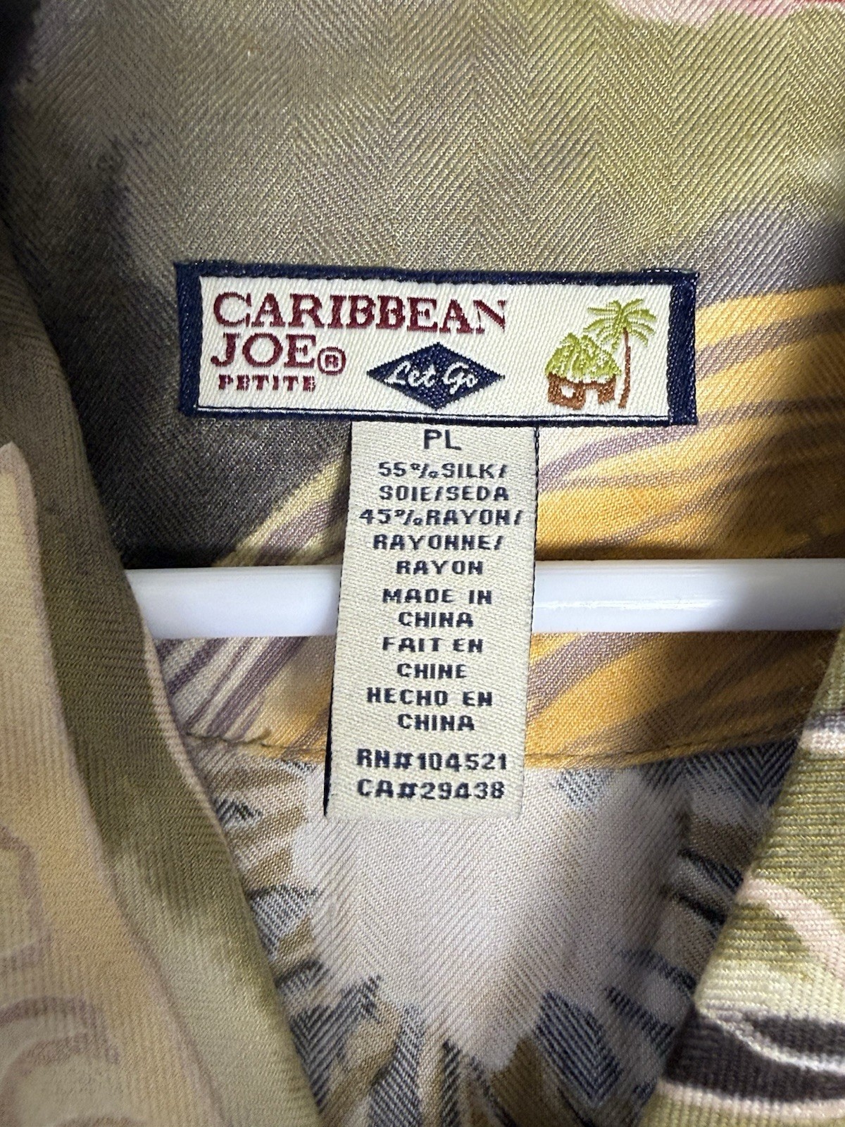 Y2K Caribbean Joe Aloha Hawaiian Shirt Red Green Floral Button Up Silk MED/LG P
