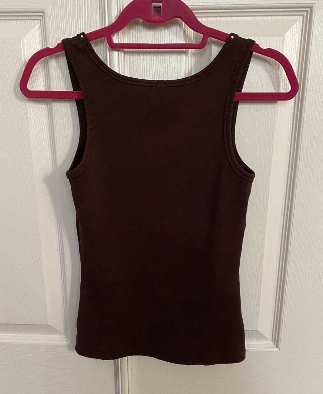 Y2K Fashion Bug Perfect Fit ~ Brown Grunge Glam Rhinestone Scoop Neck Tank Top S