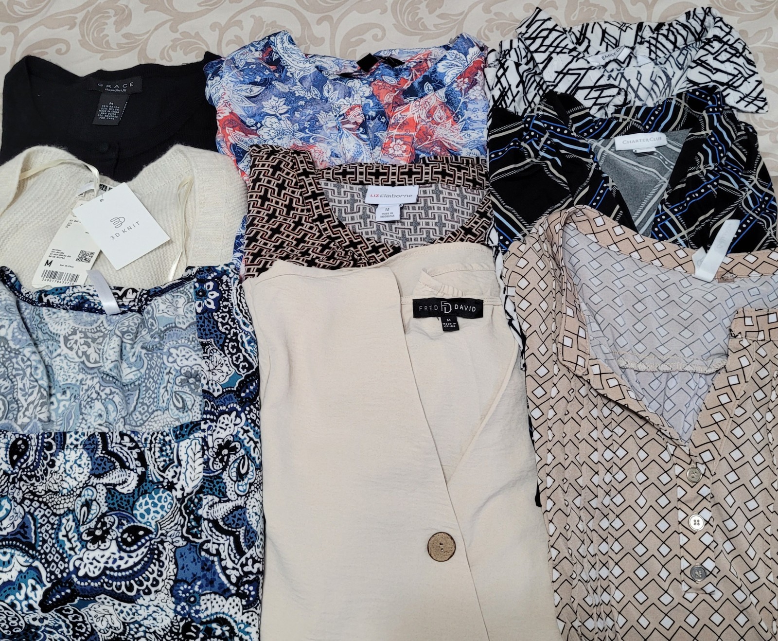 Women’s Tops. Lot of 9 Tops. Size M. Various Brands. Some New