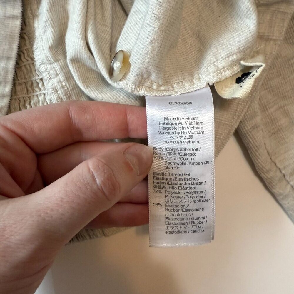 Madewell Corduroy Sweetheart Smocked-Back Top Women’s Size 6