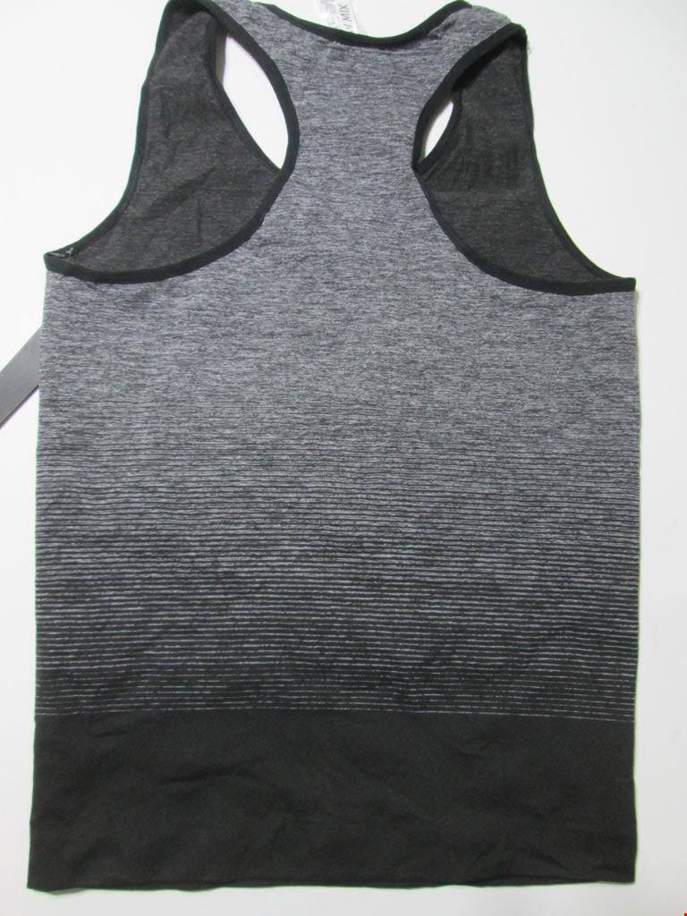 NWT New Mix Womens One Size Tank Top Gray/Black Racerback Stretch Casual