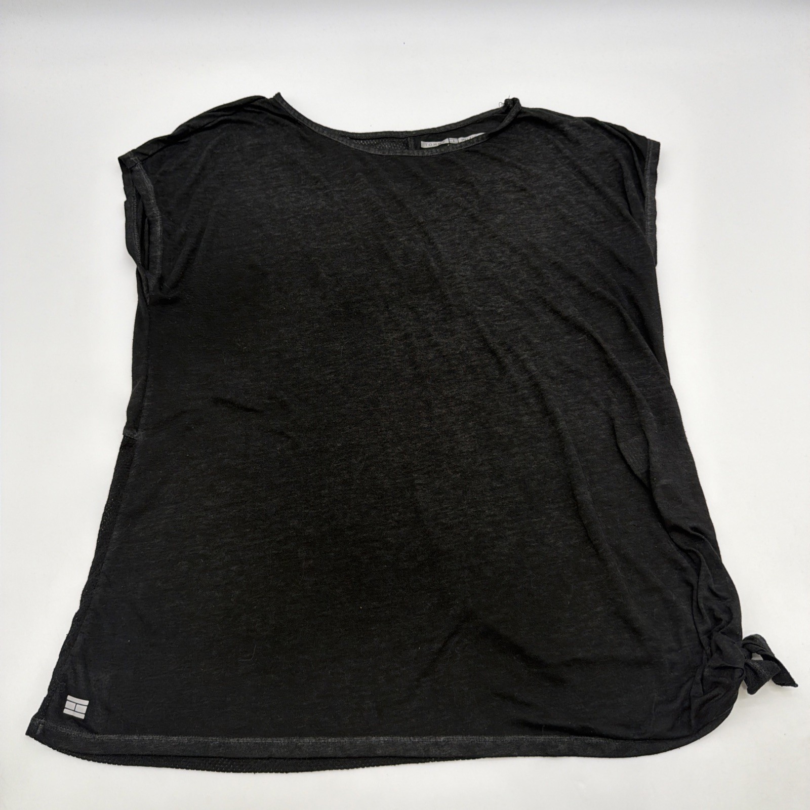 Tommy Hilfiger Sport T-shirt Women L Black Logo .#45114