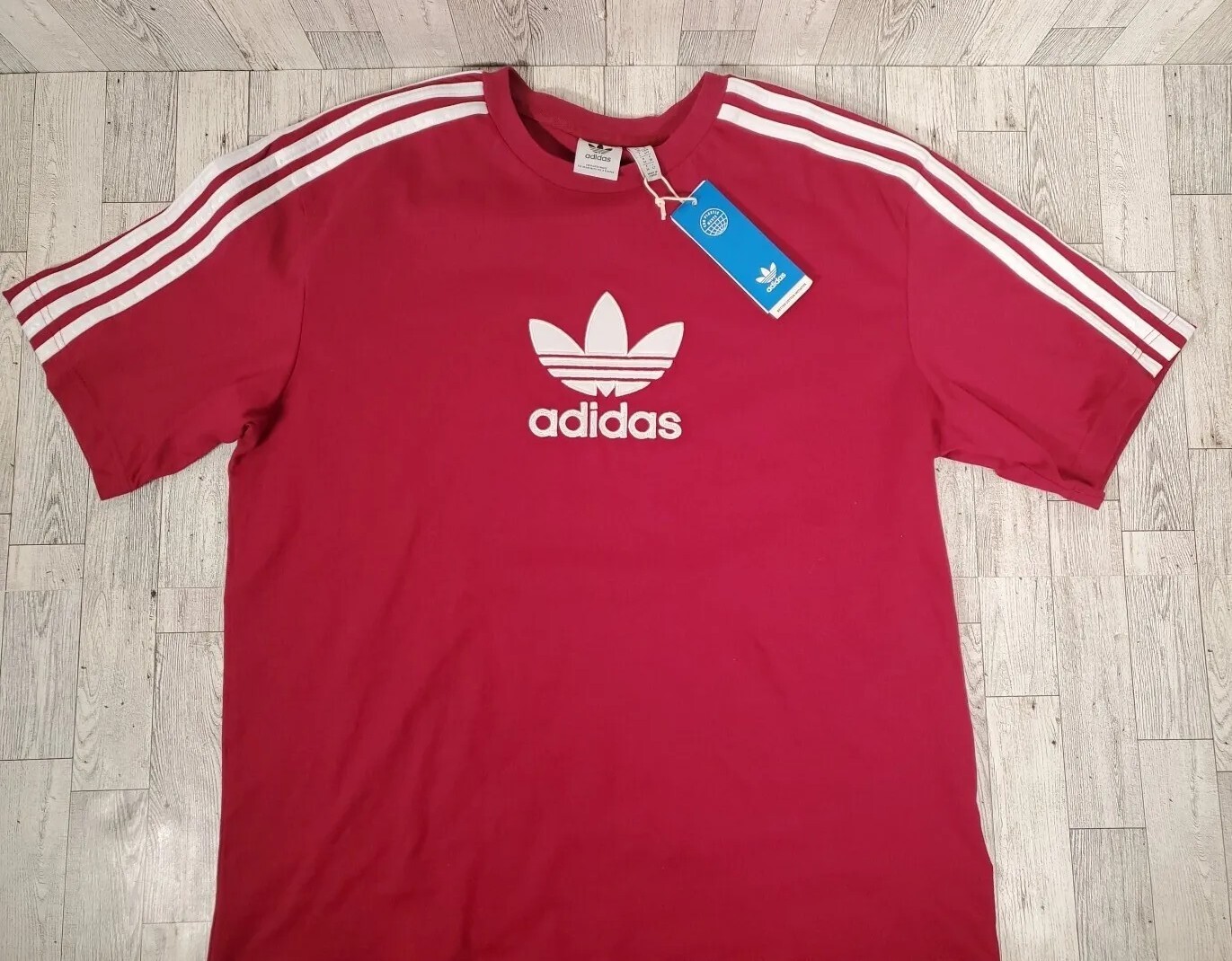Adidas Shirt Womens S, M, & Large 3 Stripes Burgundy Embroidered Logo Tee NEW
