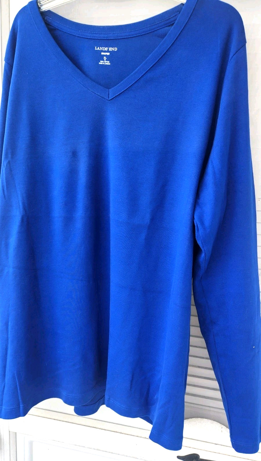 LAND’S END Blouse Shirt Women Top XL Long Sleeve Royal Sapphire BLUE Color