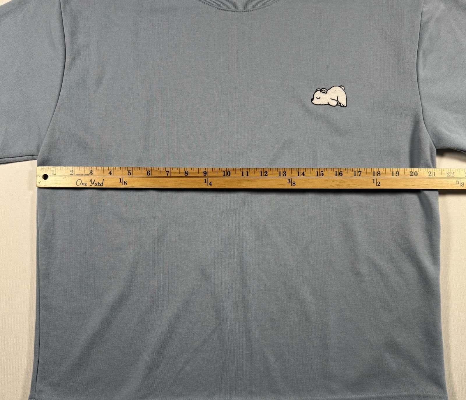 Purple Gray Womens M Blue Short Sleeve Sweatshirt Bear Logo Heavyweight Top