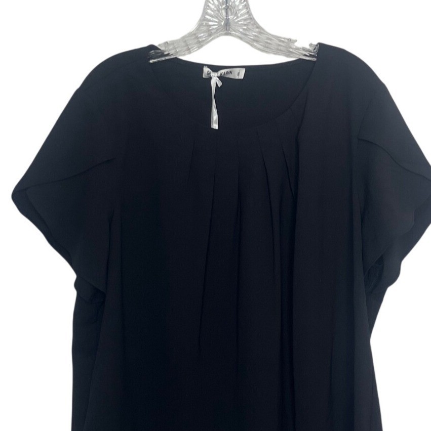 Grace Karin Short Sleeve Blouse Womens XXL Black New
