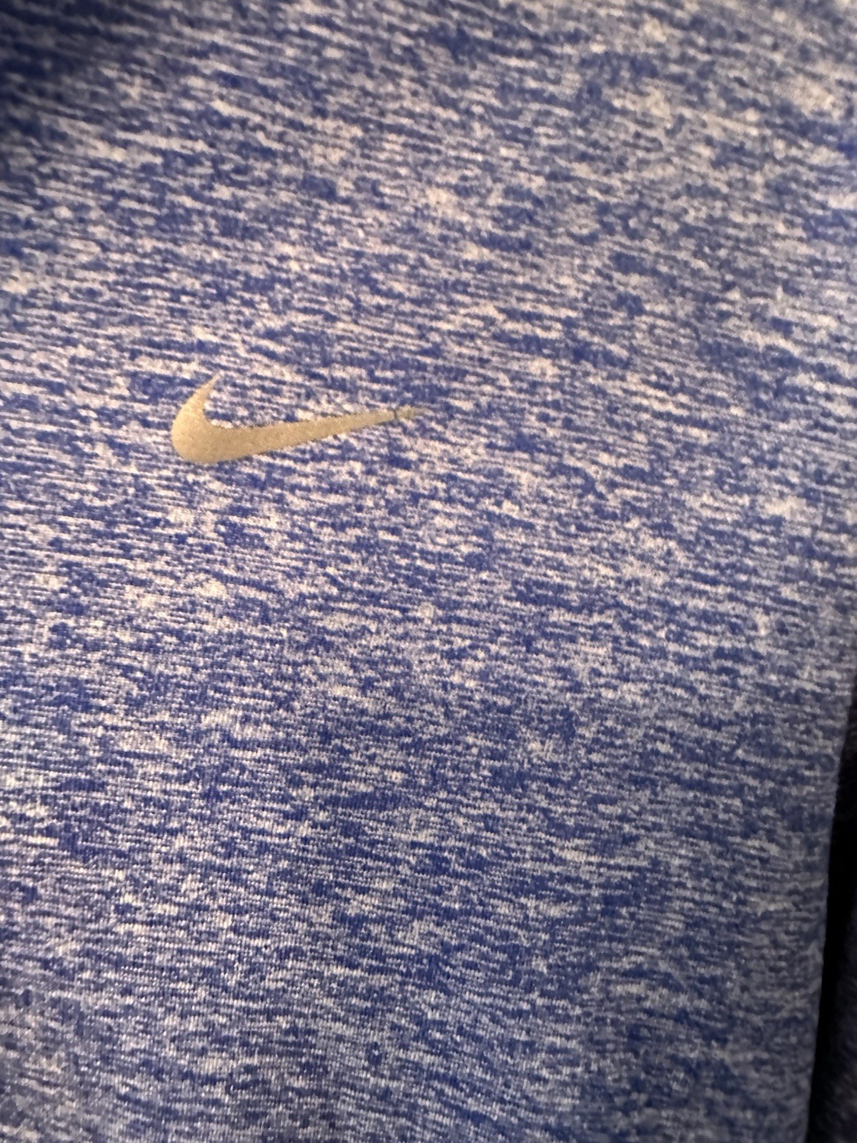 Nike Dri-FIT Womens Running 1/4 Zip Long Sleeve Heather Blue Thumbholes M