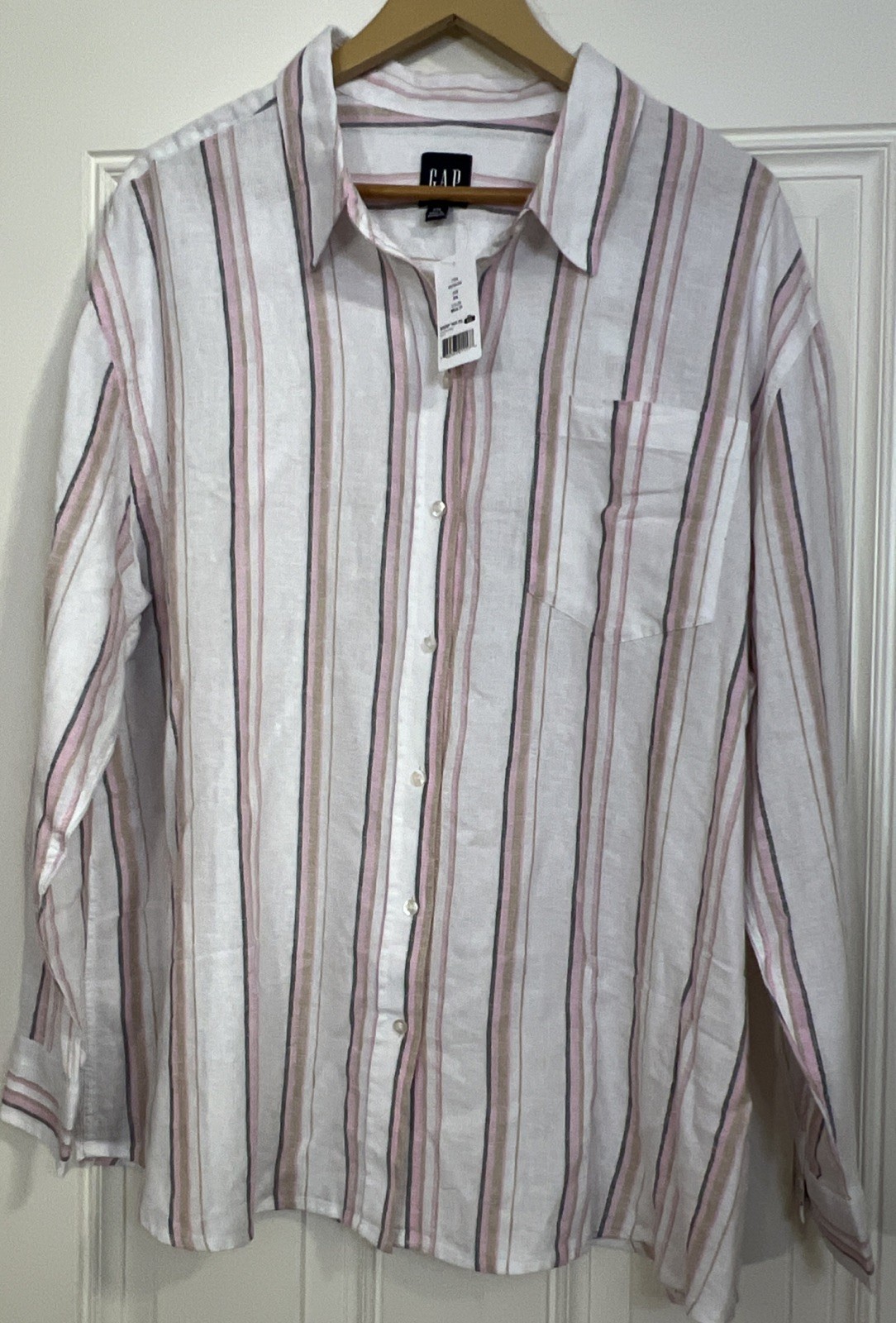 Gap Women’s Relaxed Fit Light Soft Linen Button Down Top Size XXL