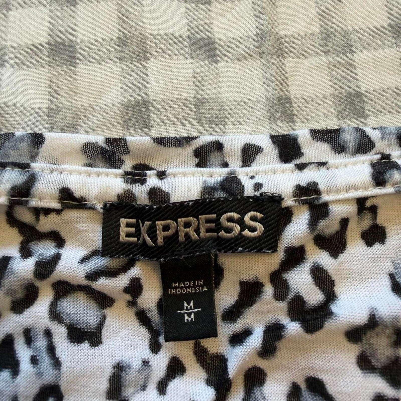 Express semi sheer leopard long sleeve shirt