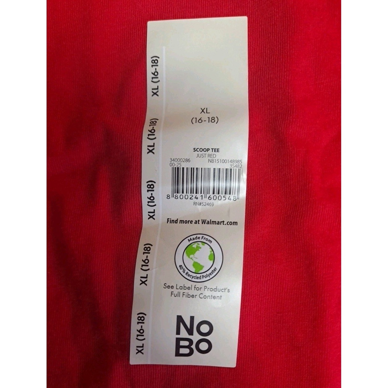No Boundaries Just Red Scoop Tee T-Shirt Juniors XL (16-18) Womens Small