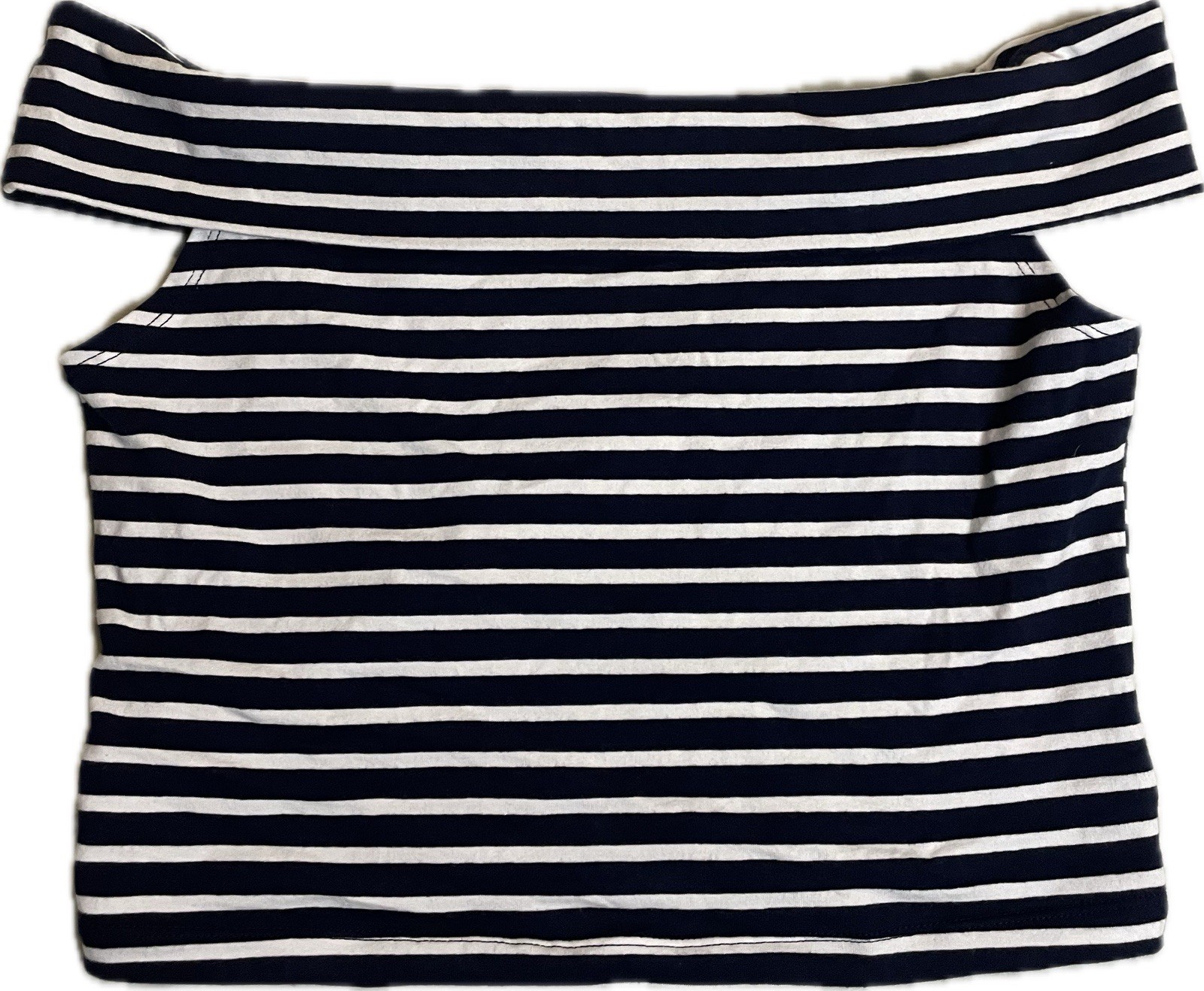 Wild Fable Blue White Striped Off Shoulder crop size M brand new with tags