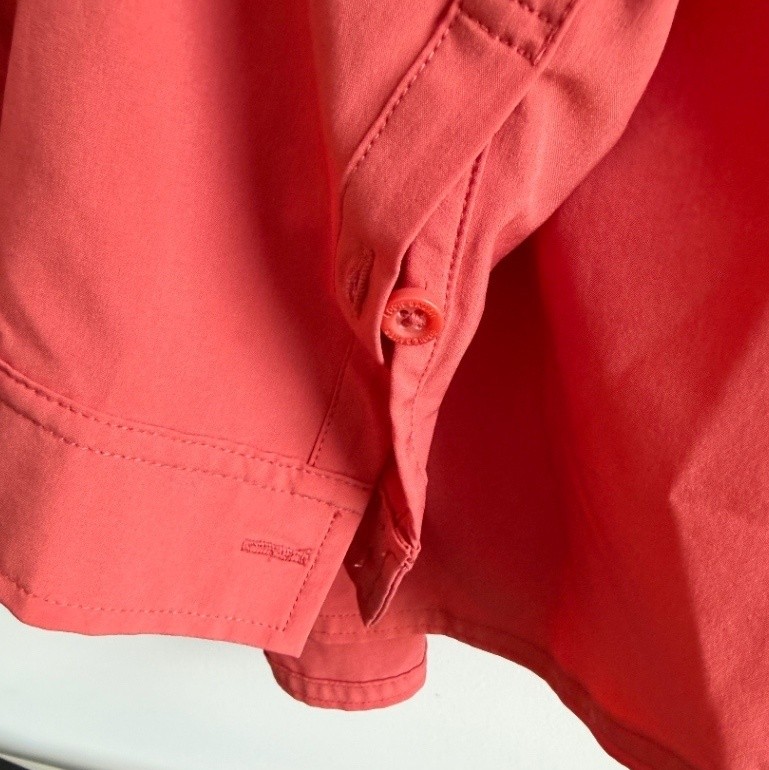 NWT Eddie Bauer Departure Shirt Women’s Large Coral Hiking Camping Button Up