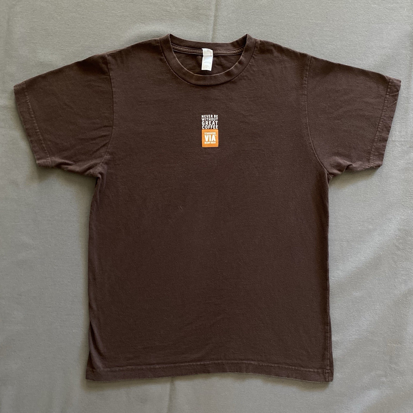 Starbucks Ready Brew T Shirt Womens Size Small Brown Coffee Latte Promo Souvenir
