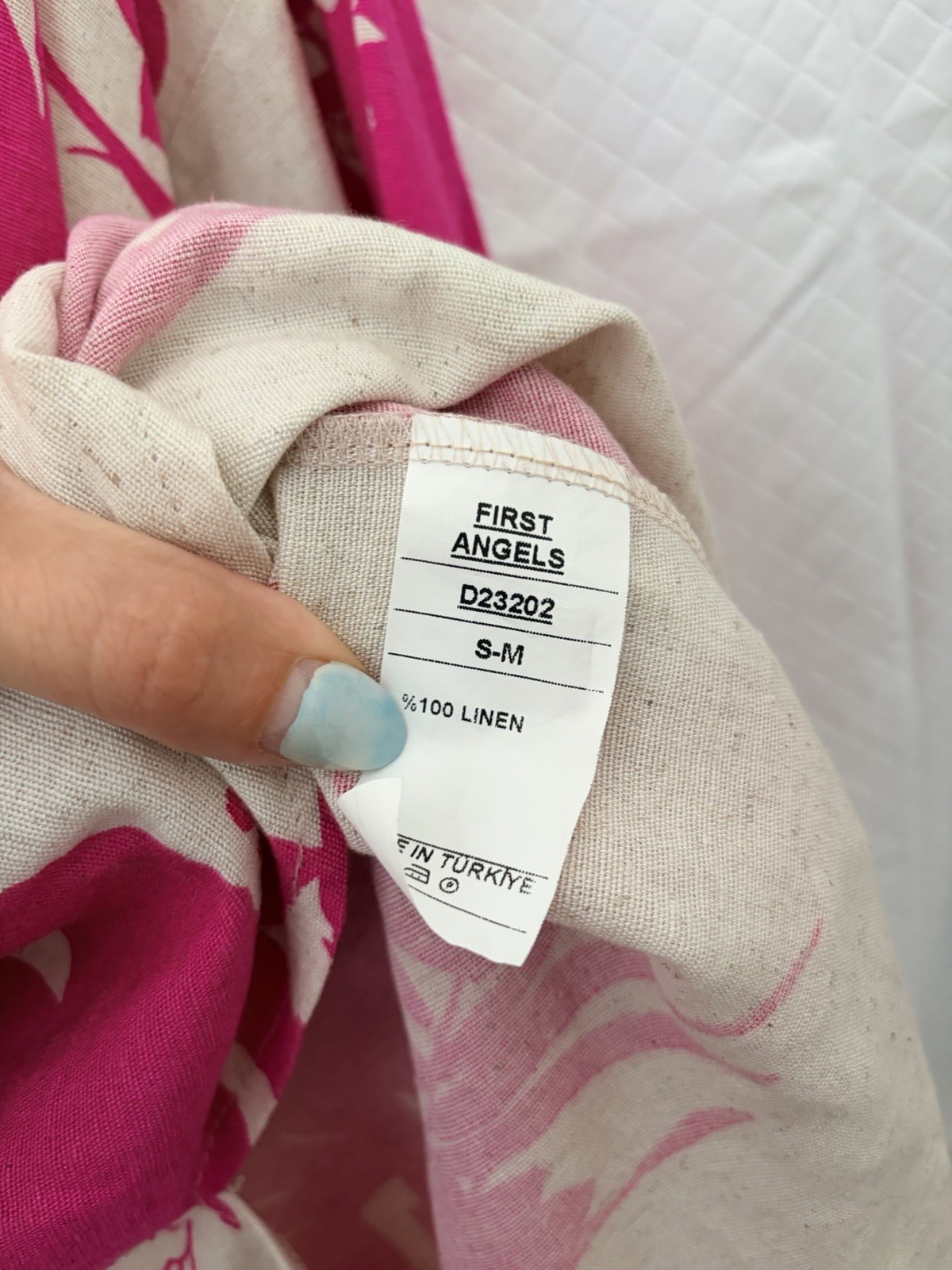 First Angels Button-Front Oversized Long Sleeve Shirt with Hot Pink Dress Shirt