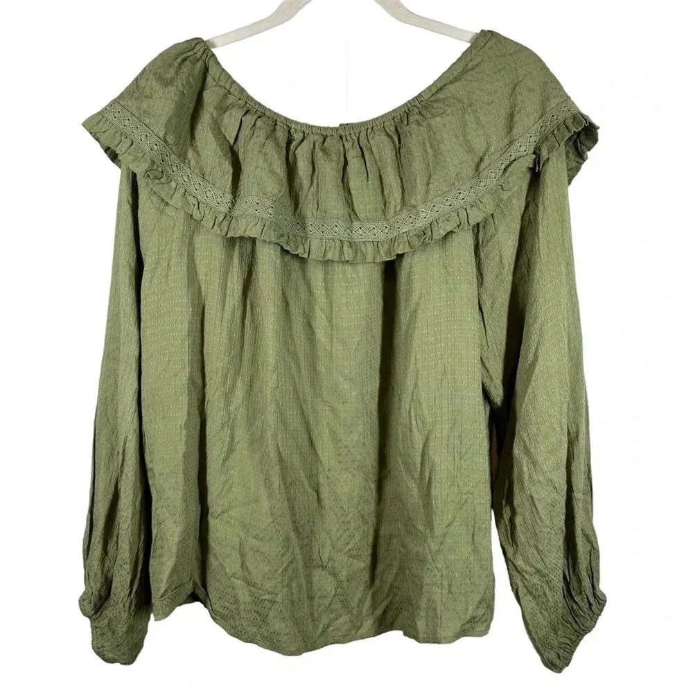 Promesa NWT Prairie Collar Green Button Front size Small NWT Feminine Girlie