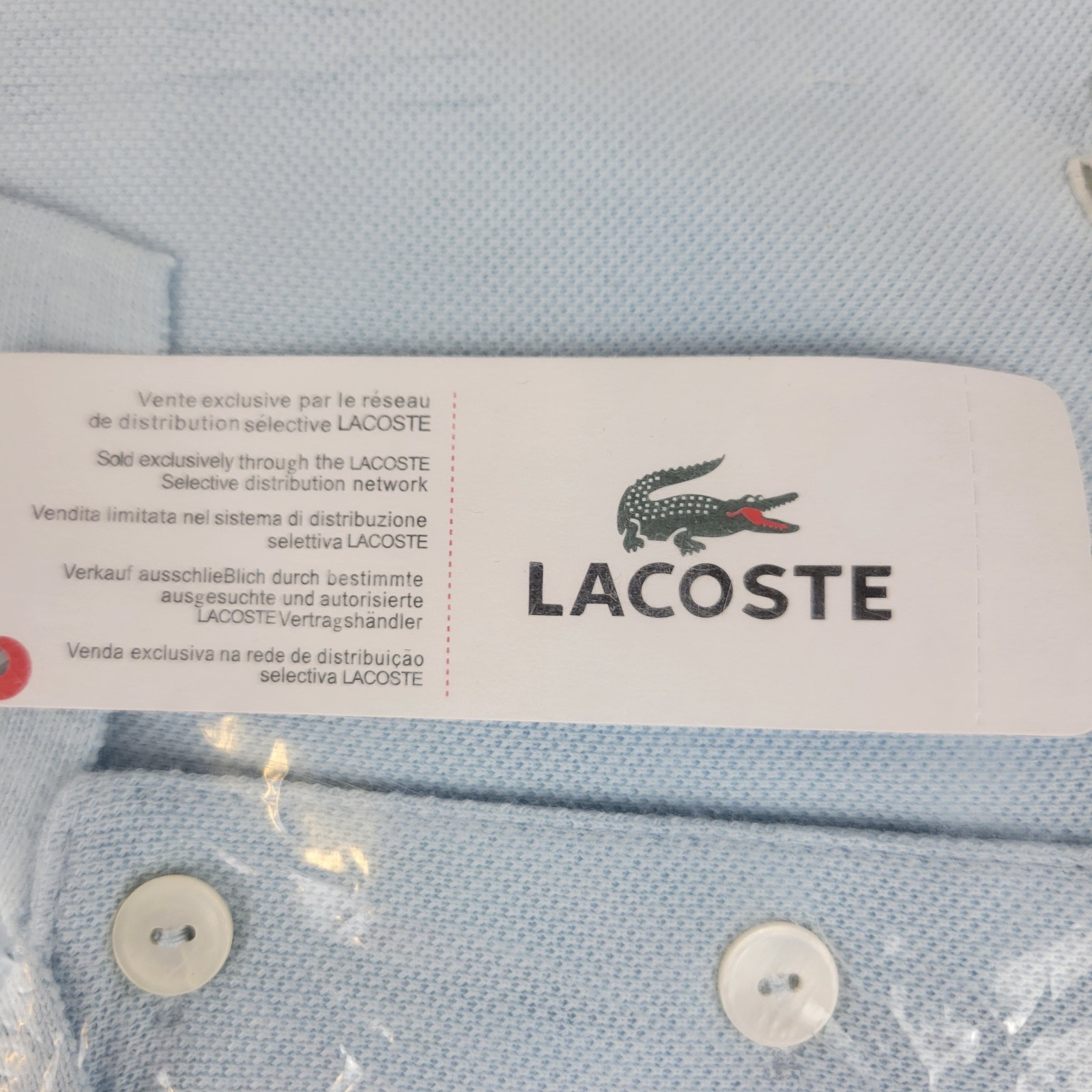 Lacoste Women’s Polo Shirt Short Sleeve Baby Blue Size 38 NWT NOS Cotton