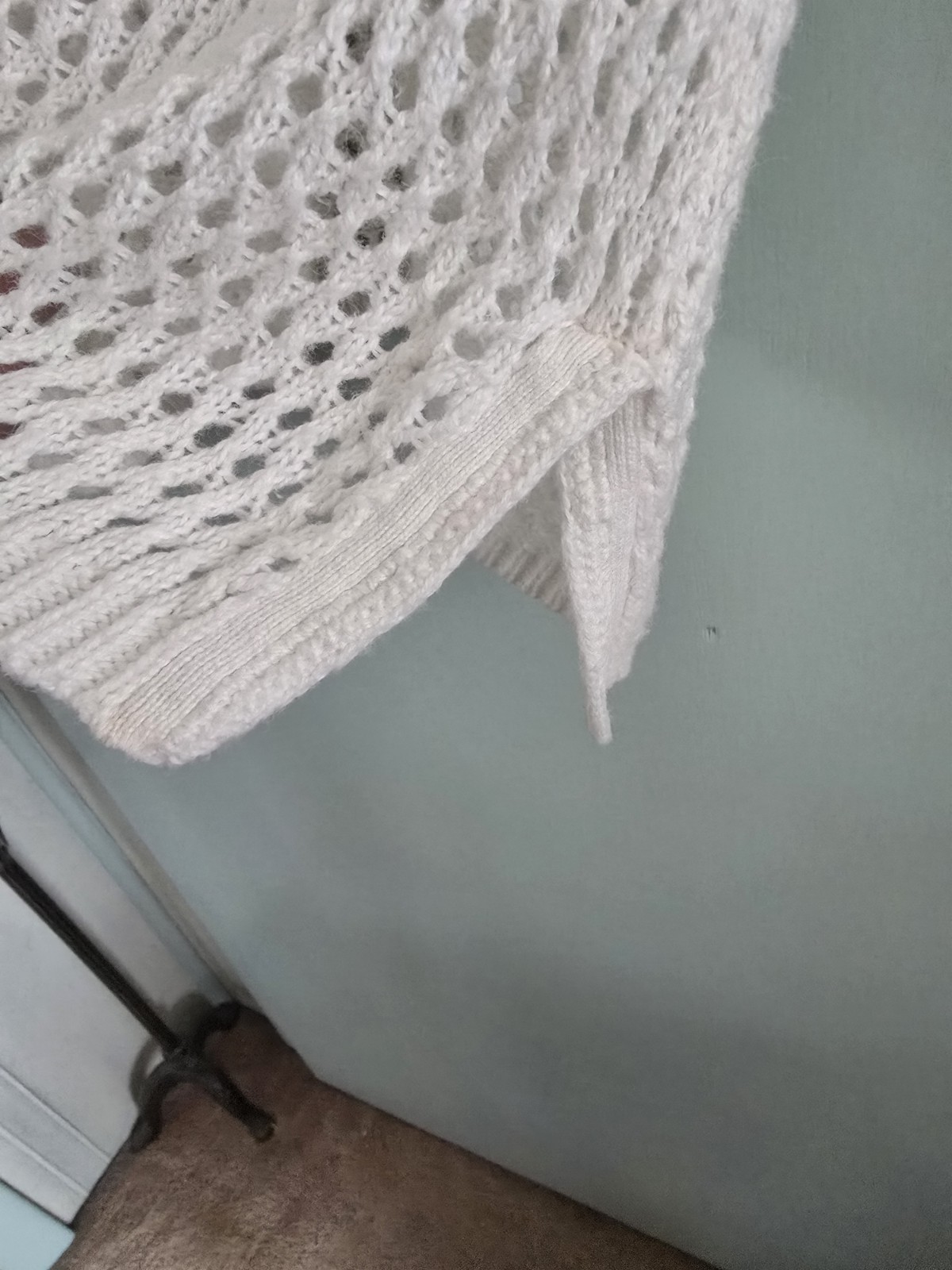 Sag Harbor Jean Co White Crocheted Pullover Tunic Size M