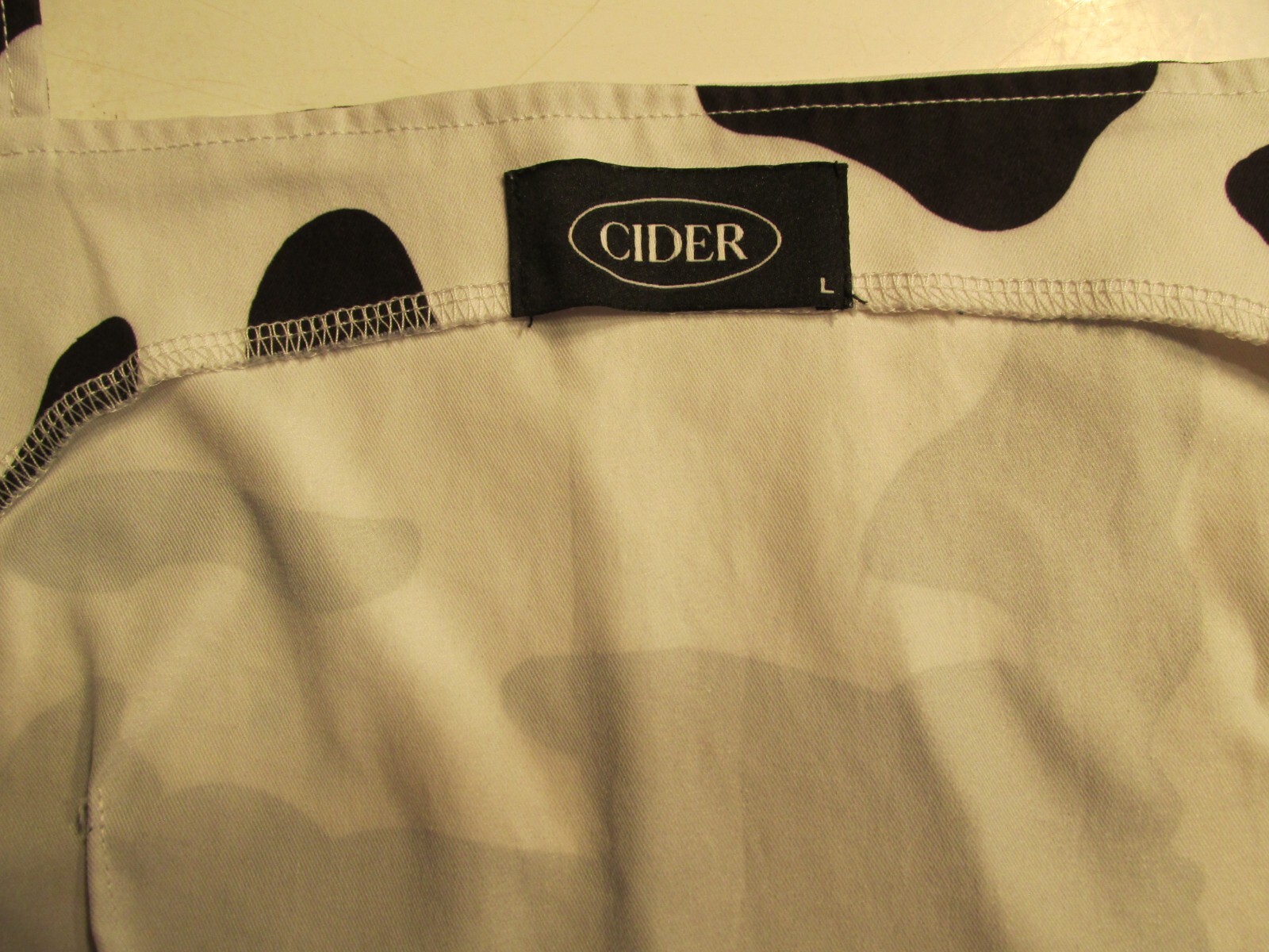 CIDER Halter Crop Top Women Size Large Black White Zip Front Pockets Cowgirl