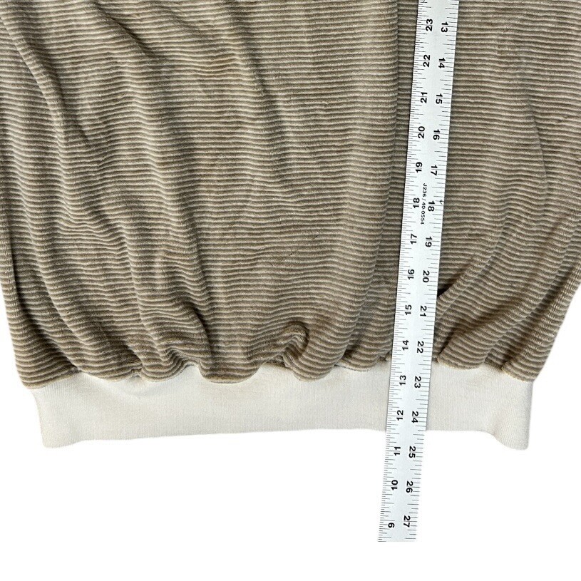 GIVENCHY Saks Fifth Ave Vintage Velour Stripe Pullover Sweatshirt Womens L