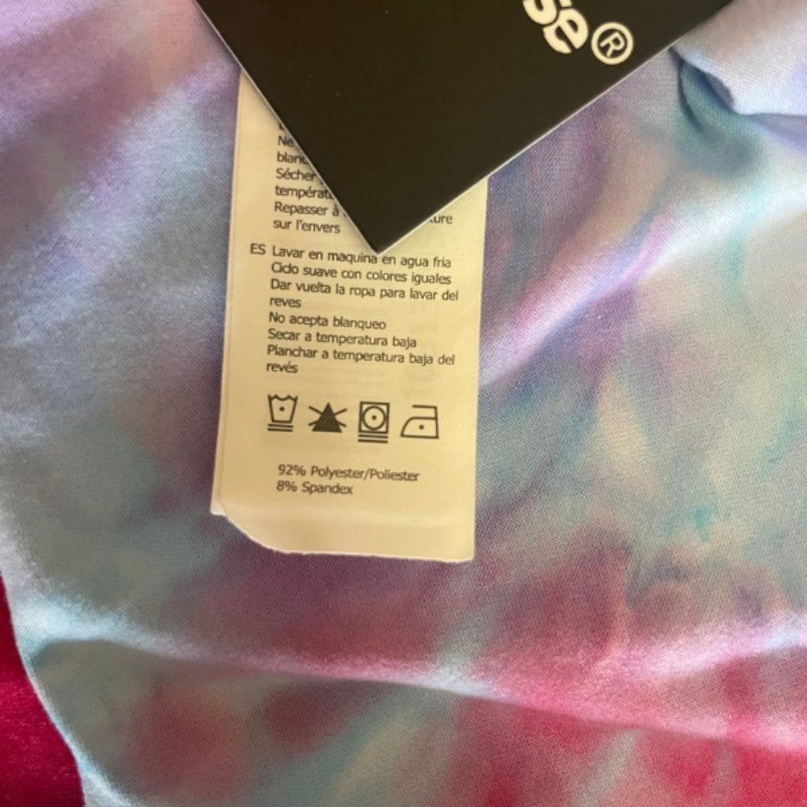 Charlotte Russe Red & Blue Tie Dye Crop Top with Eye Print. Size Medium. NWT