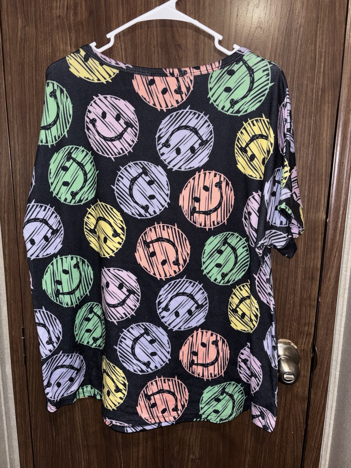 BOMBOM Round Neck Smiley Face Short Sleeve Women’s T-Shirt Size XL
