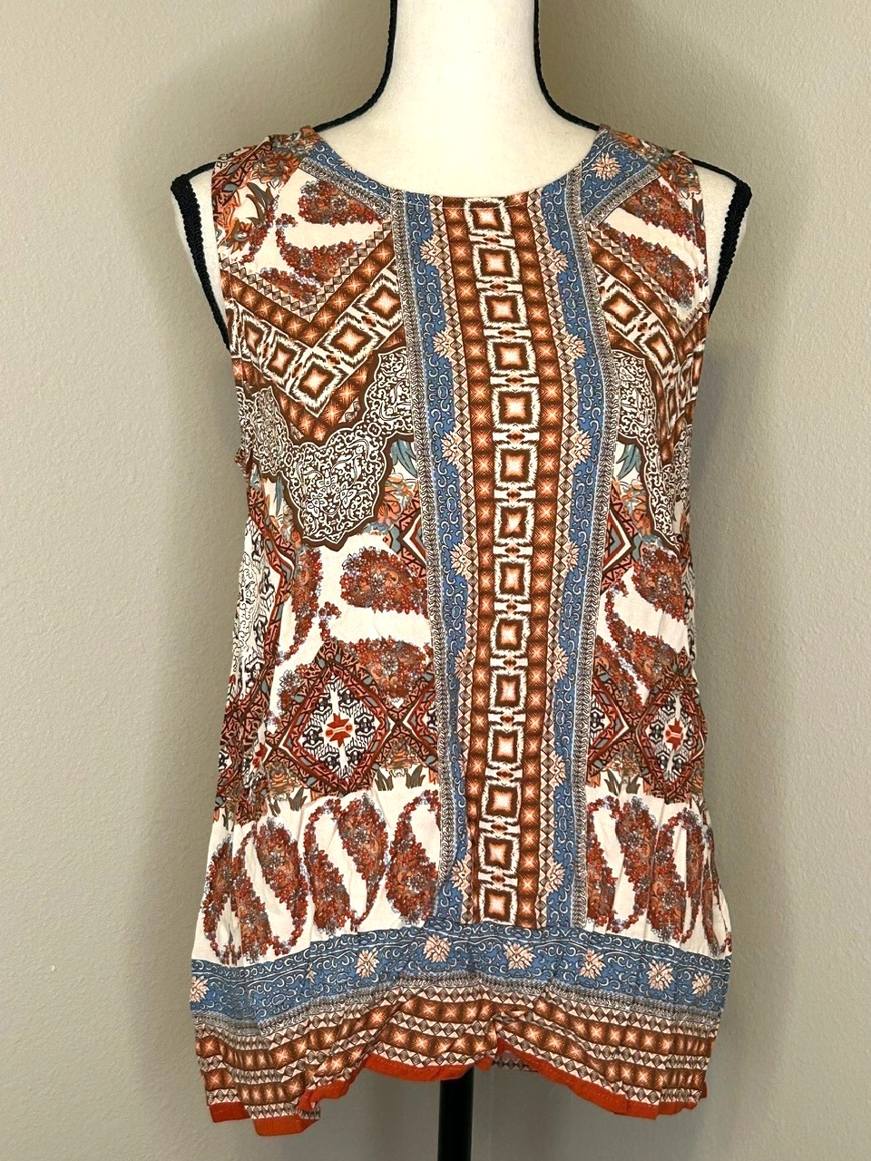 Christian Siriano Sleeveless Multicolor Shirt Button Back NWT Small