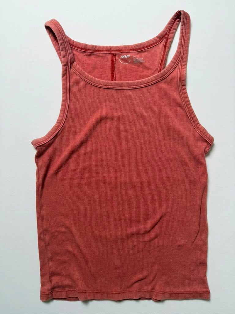 Aerie Casual Basic Women’s Ribbed Racerback Tank Top in Burnt Orange Red Large
