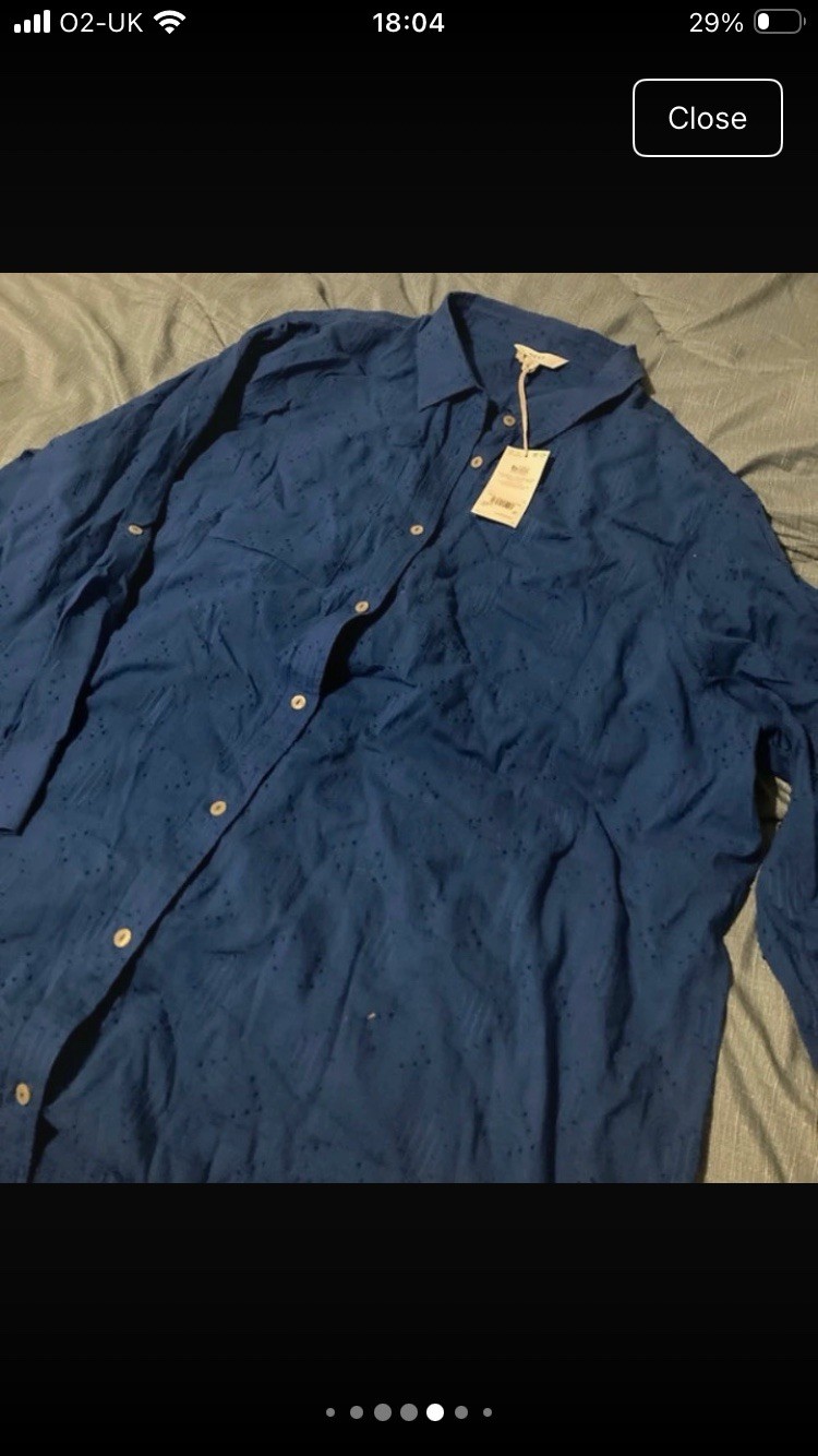 Woman’s Shirt Size 26 Blue By NEXT new With Tags Loose Fit 30 Inch Across Bust
