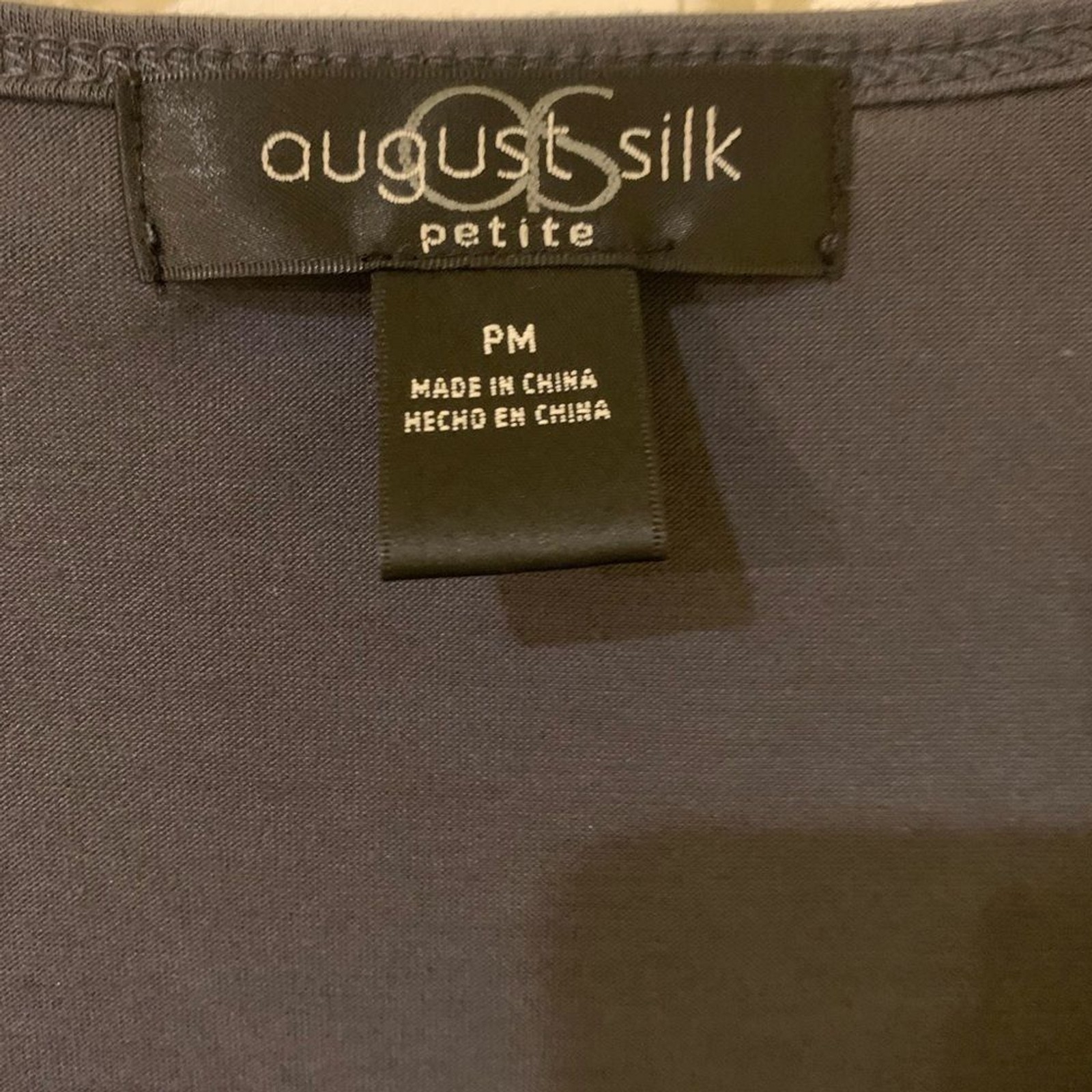 August Silk Grey Chic Set Tank and 3/4 Cardigan Petite Medium Pearl Neckline!