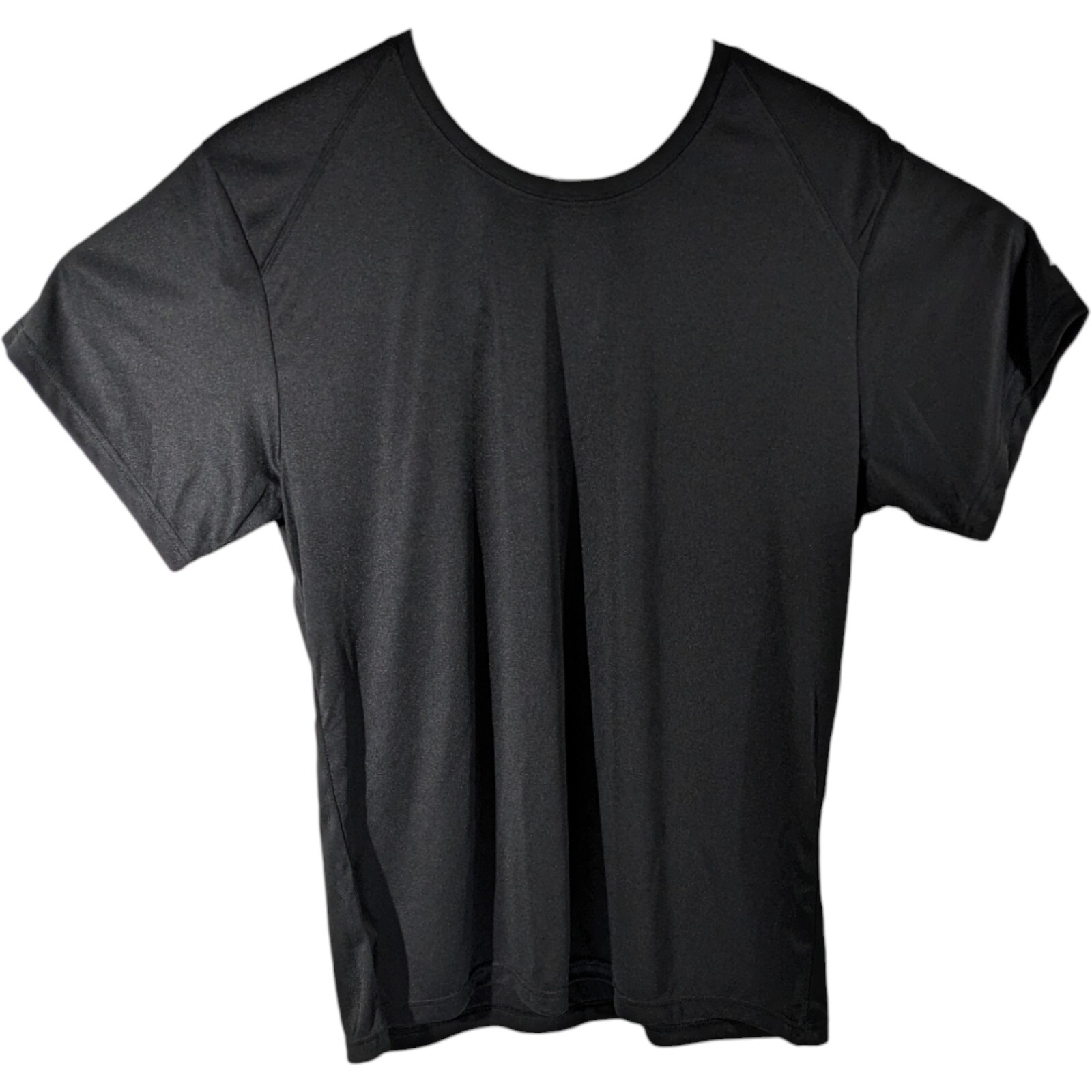 Womens Plain Black Long Sleeve Tee Shirt with Short Top XL Pullover Lightweight