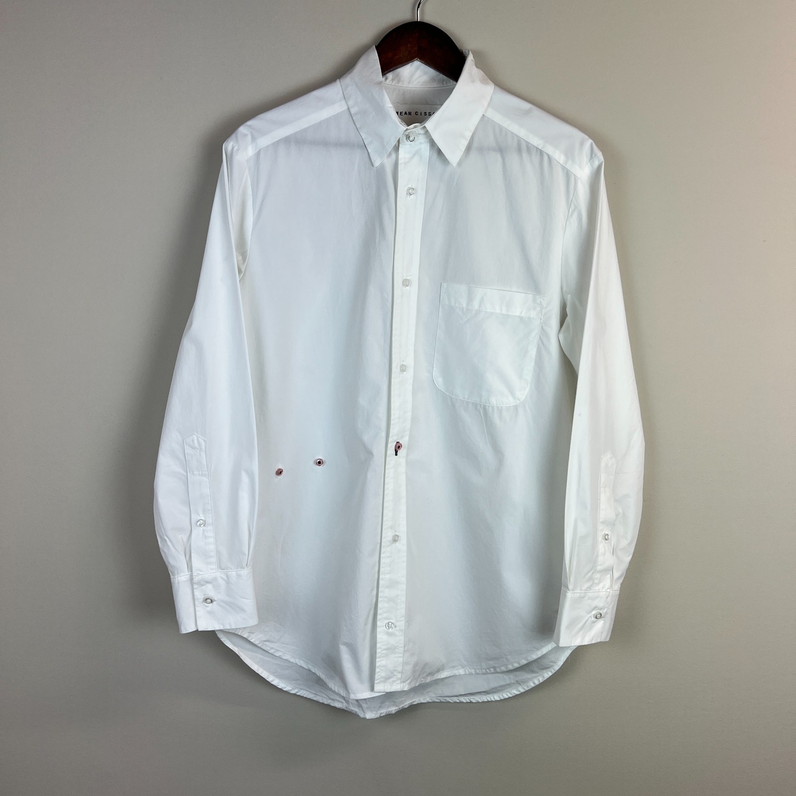 Wear Cissa The Mens Shirt Womens XS S Button Up Wrap Top Blouse Classic Modern