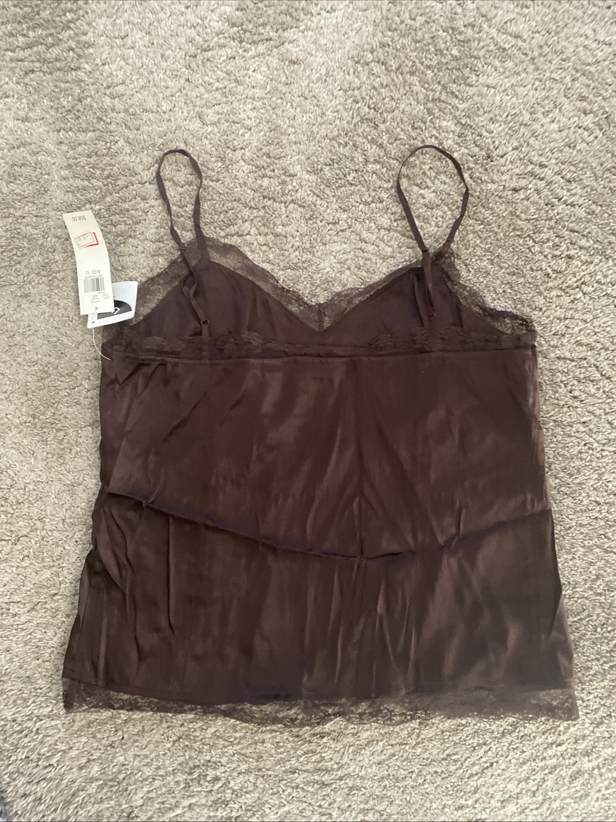 Y2K Context Lace Strap Brown Tank – Sz 12